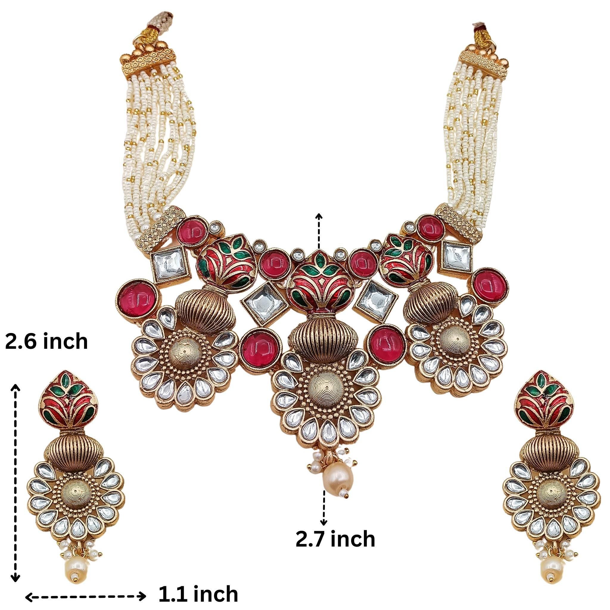 Sonakshi Matte Gold Choker Set  Hasadi Rajputi Temple Jewelry, Festive Wear Necklace for Her