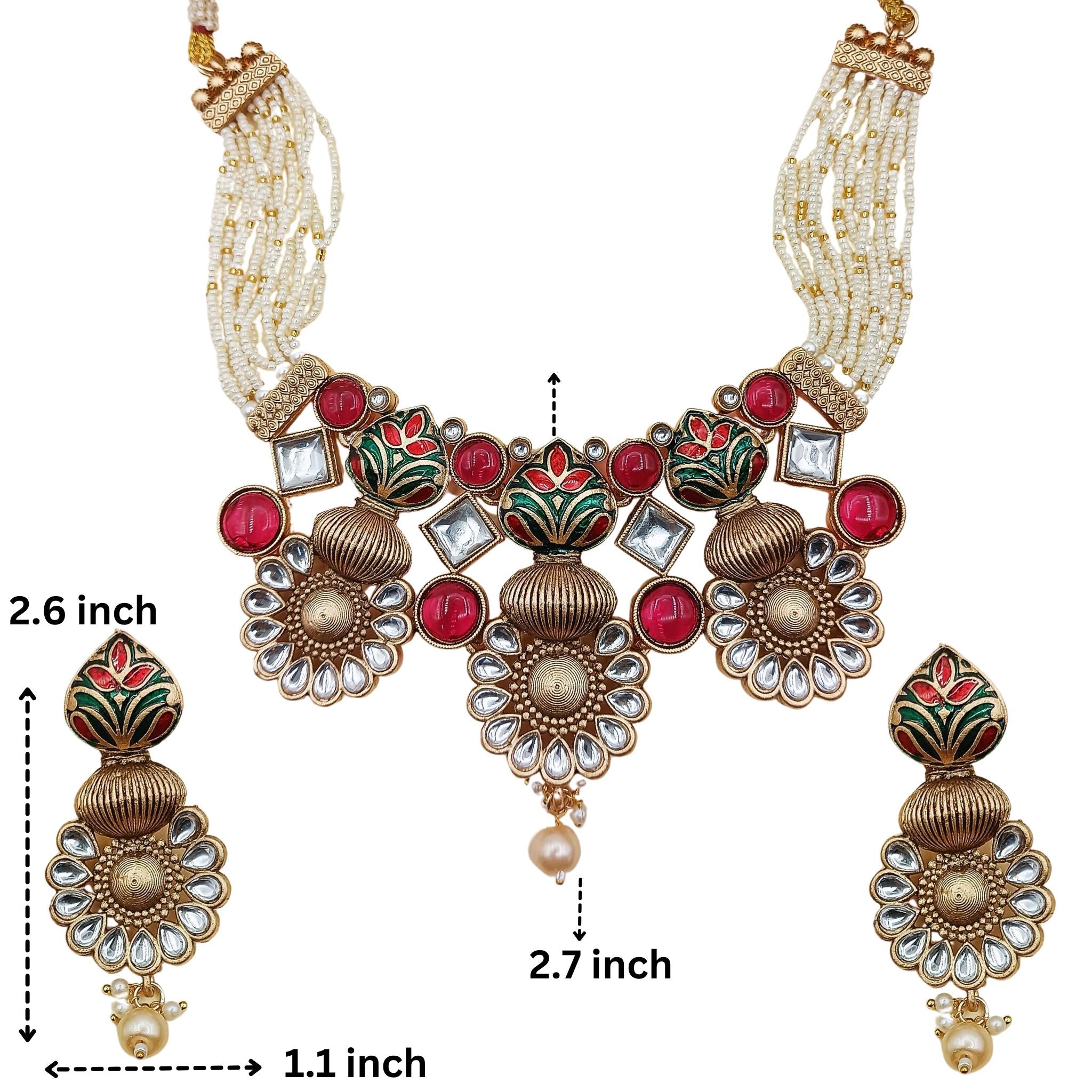 Sonakshi Matte Gold Choker Set  Hasadi Rajputi Temple Jewelry, Festive Wear Necklace for Her