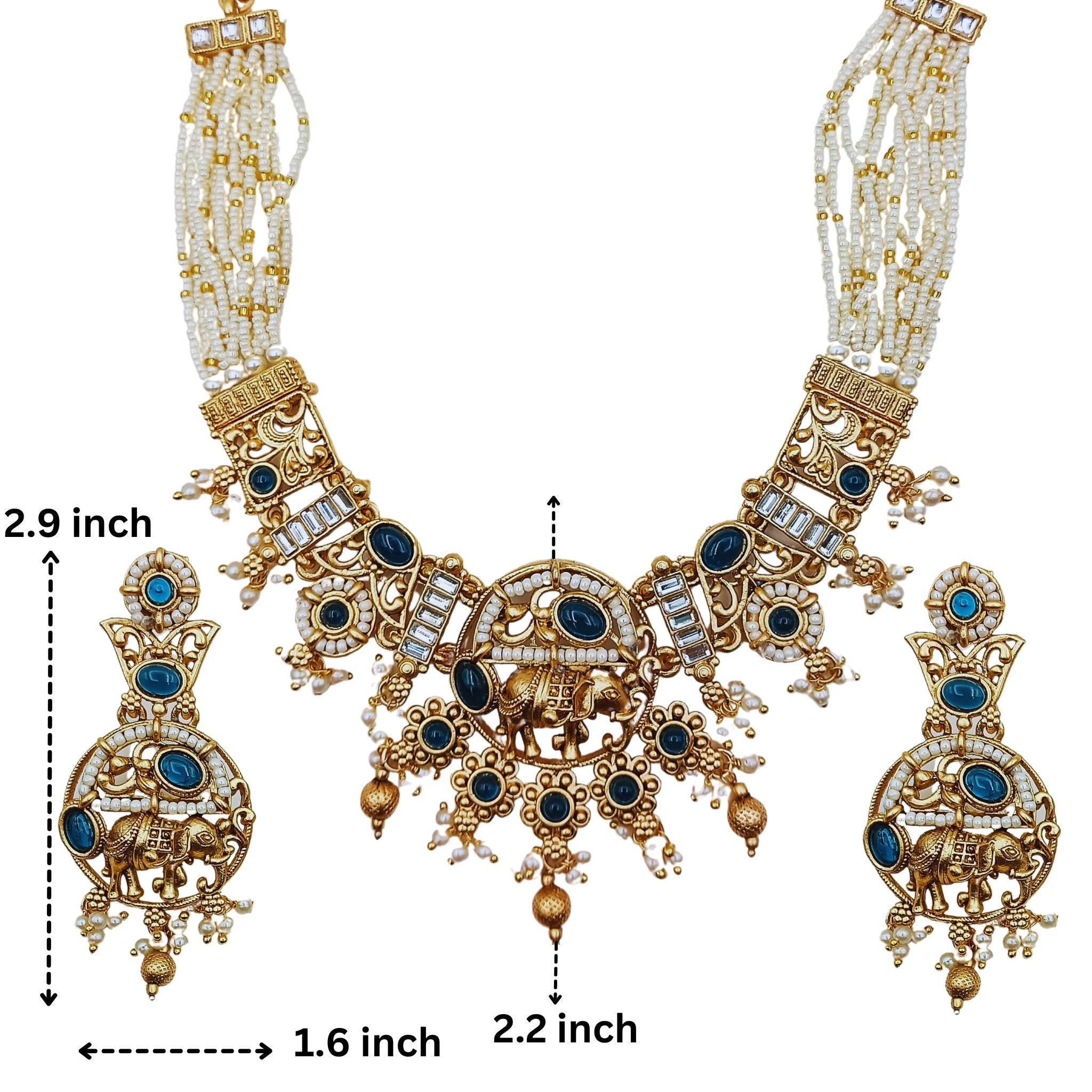 Rajputi Elephant Necklace Set: Rajwadi Indian Wedding Jewelry