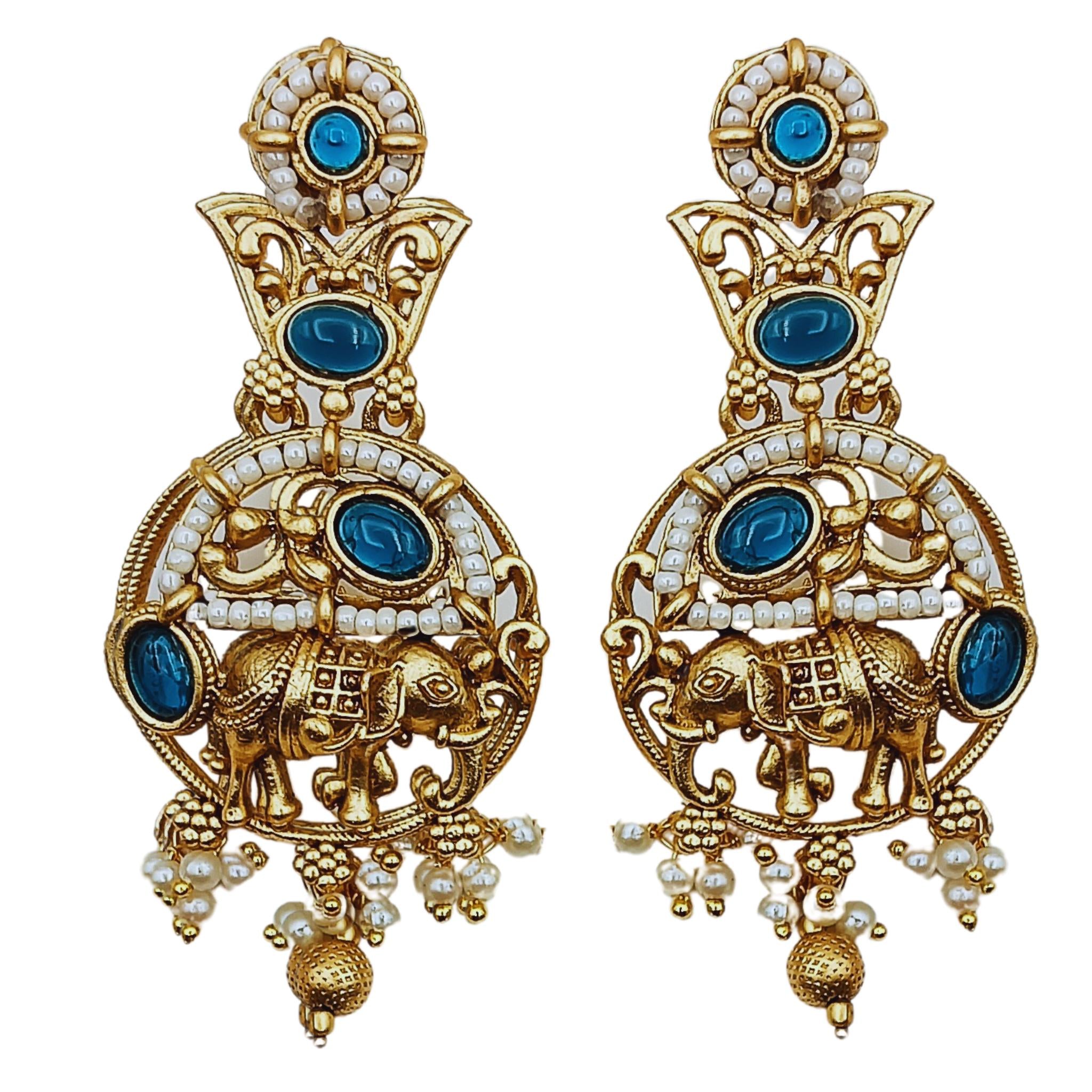 Rajputi Elephant Necklace Set: Rajwadi Indian Wedding Jewelry
