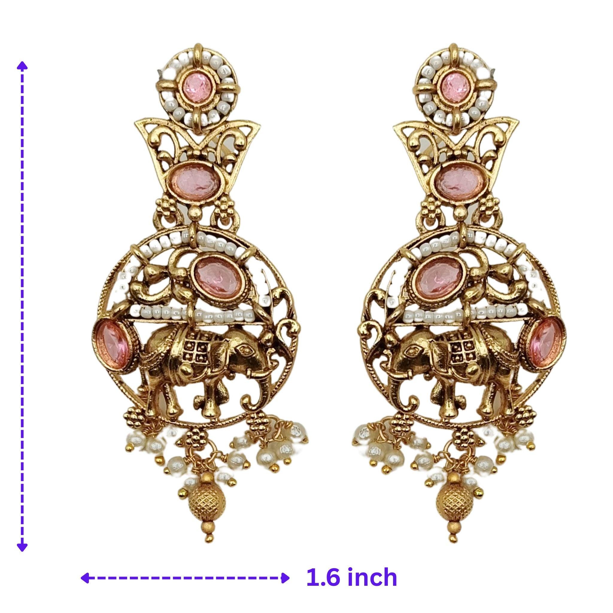 Rajputi Elephant Necklace Set: Rajwadi Indian Wedding Jewelry
