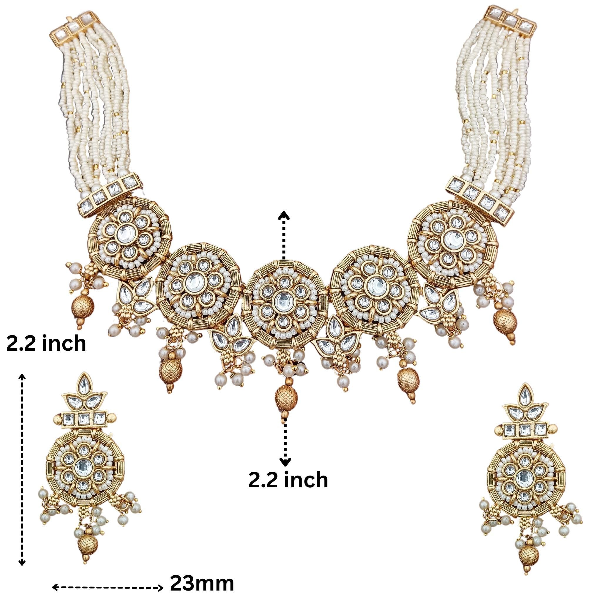 Rajputi Kundan Choker Necklace Set: Traditional Indian Bridal Jewelry