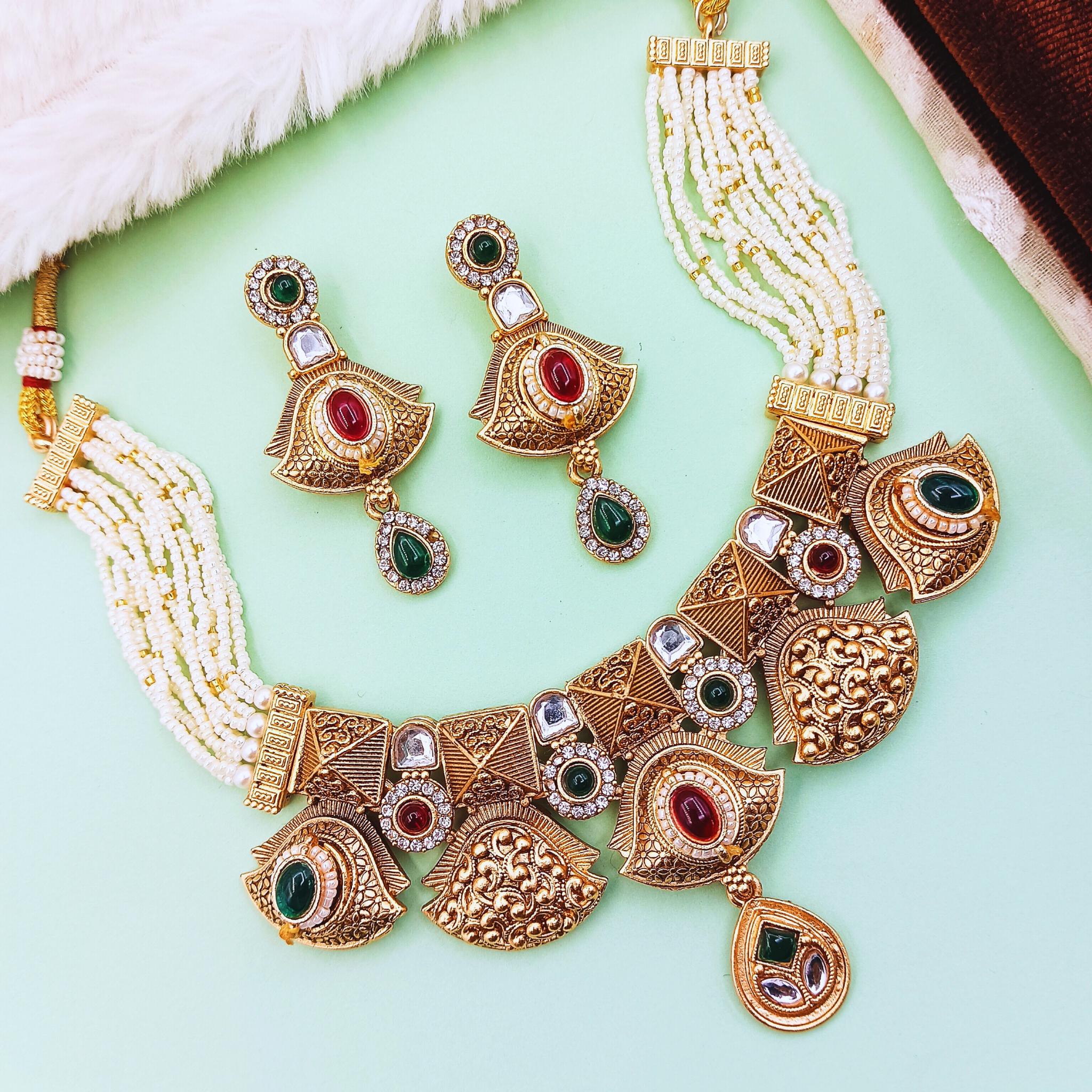 Meenakari Choker Necklace | Rajputi Enamel Jewelry Collection