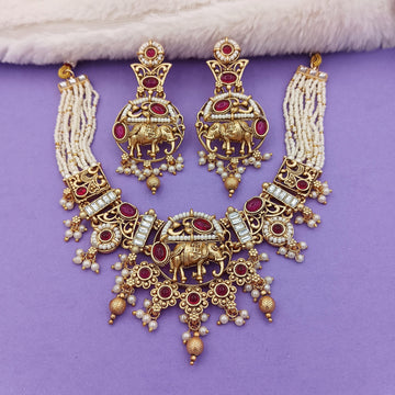 Rajputi Elephant Necklace Set: Rajwadi Indian Wedding Jewelry