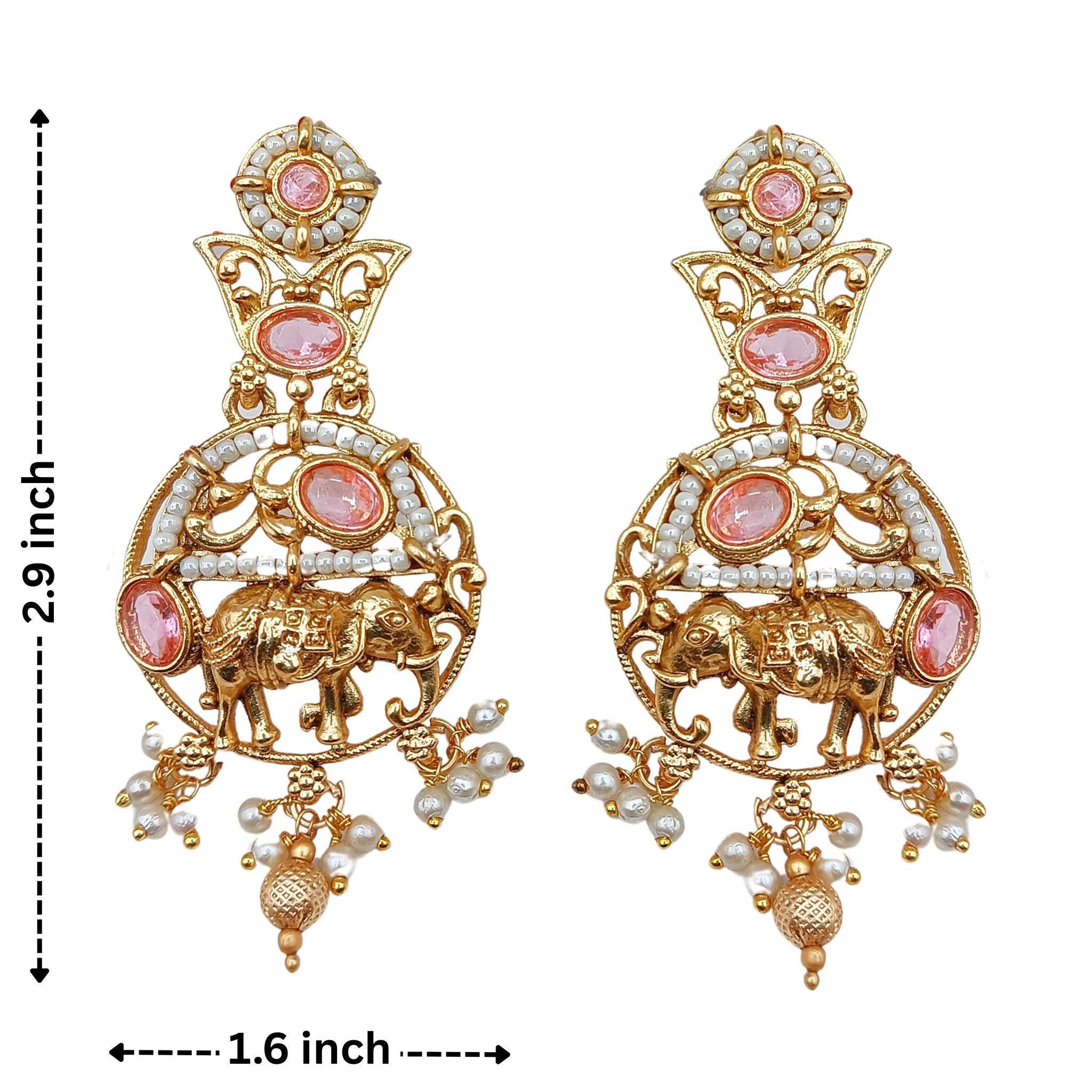 Rajputi Elephant Necklace Set: Rajwadi Indian Wedding Jewelry