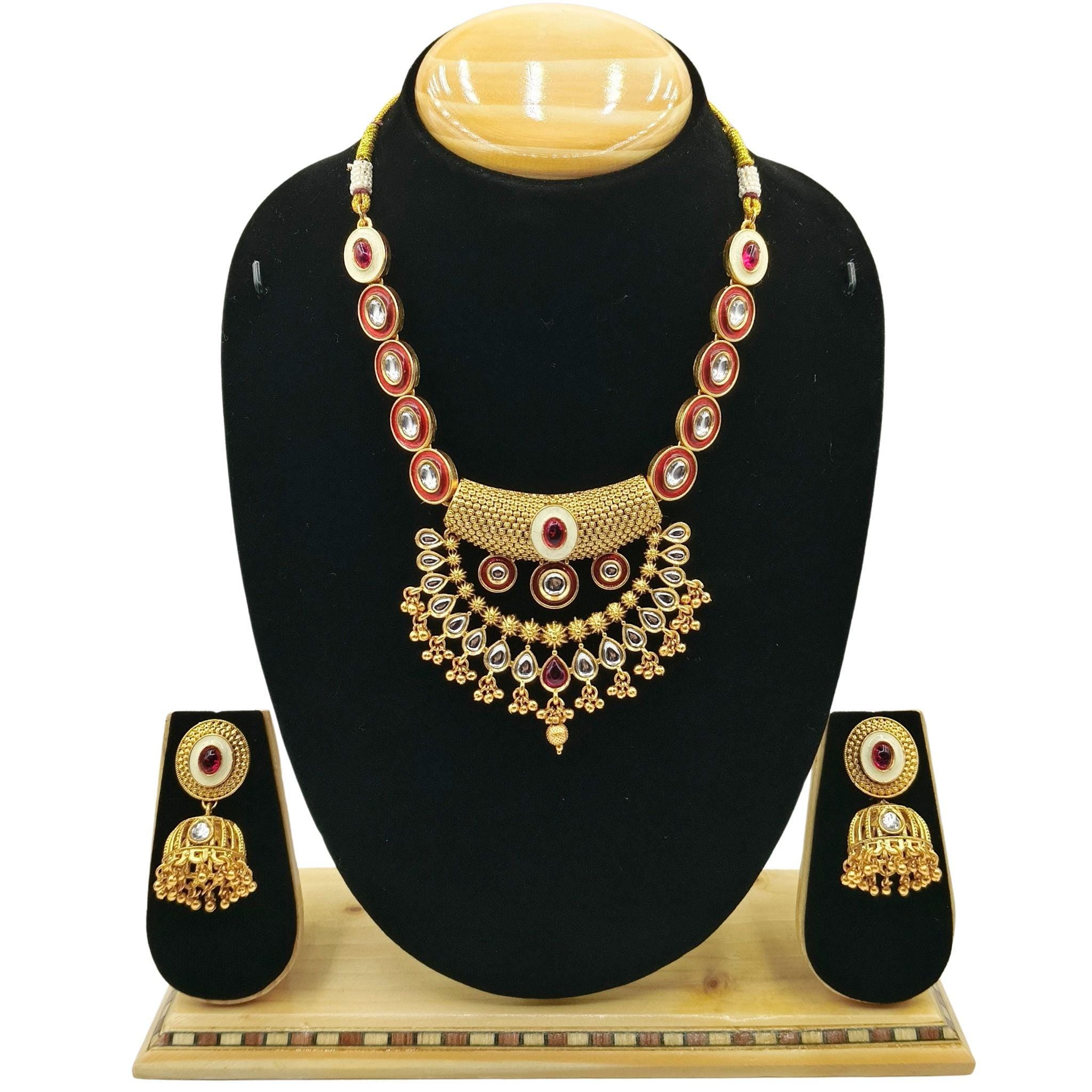Rajputi Kundan Choker Necklace Set: Indian Bridal Jewelry