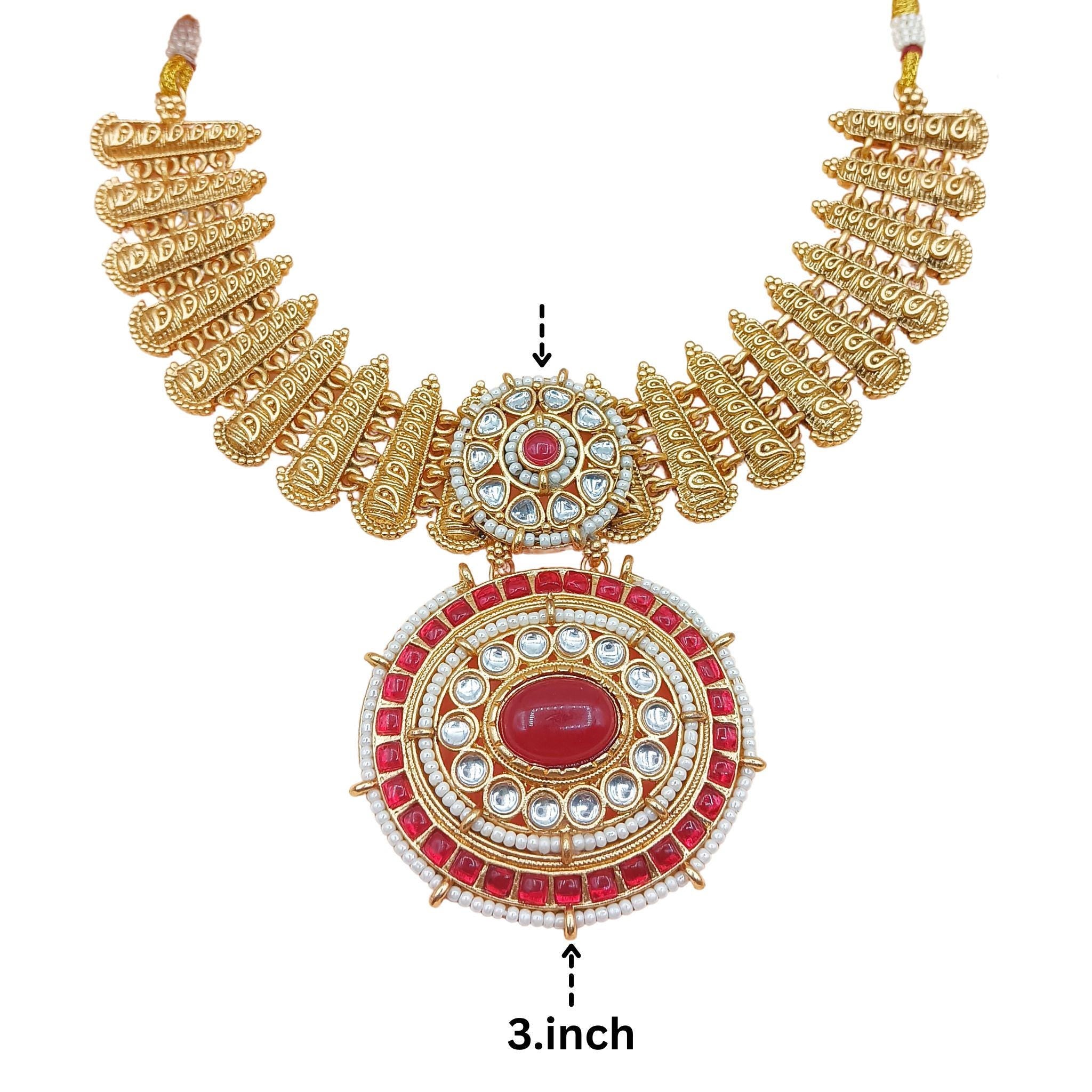 Kundan Choker Necklace Set: Rajputi Indian Bridal Jewelry