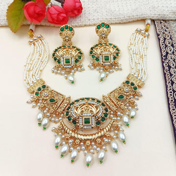 Meenakari Rajwadi Necklace Set: Handcrafted Indian Bridal Jewelry