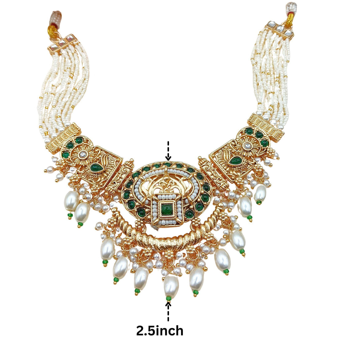 Meenakari Rajwadi Necklace Set: Handcrafted Indian Bridal Jewelry