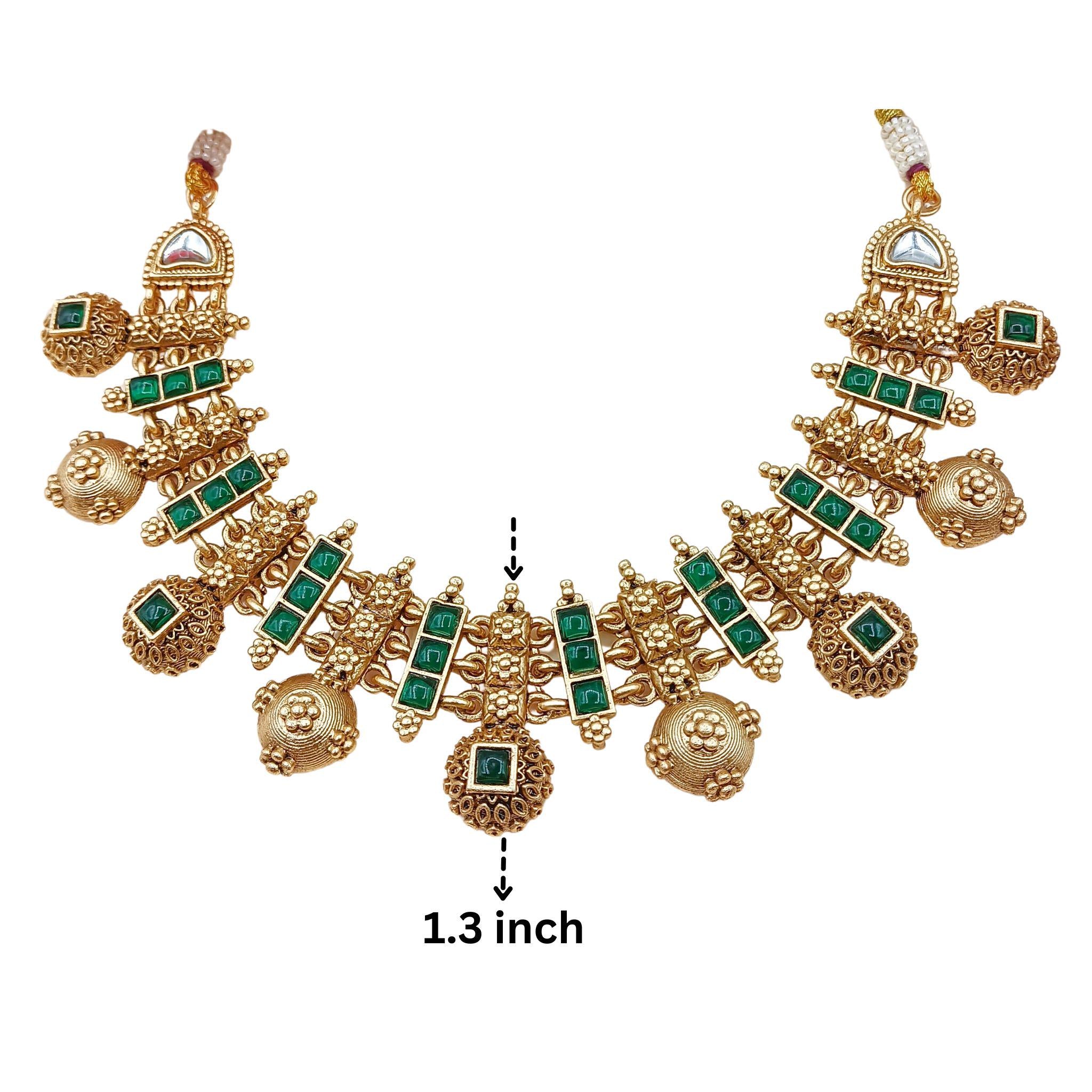 Meenakari Rajwadi Necklace | Antique Gold Bridal Jewelry Collection