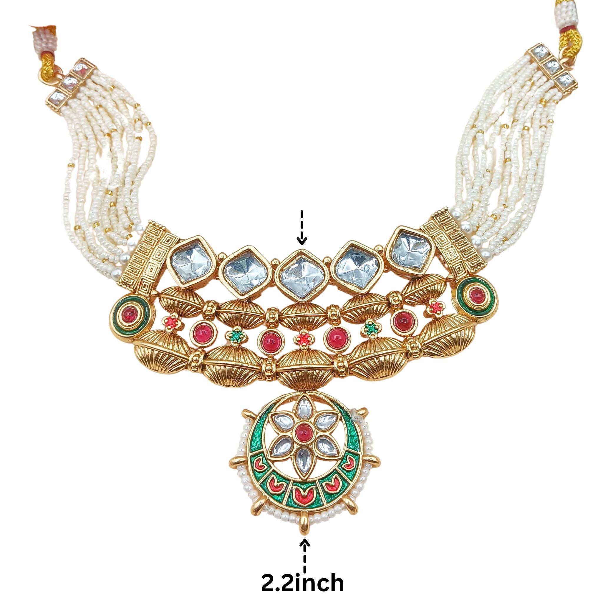 Rajputi Meena Jewelry Set: Traditional Indian Necklace & Earrings