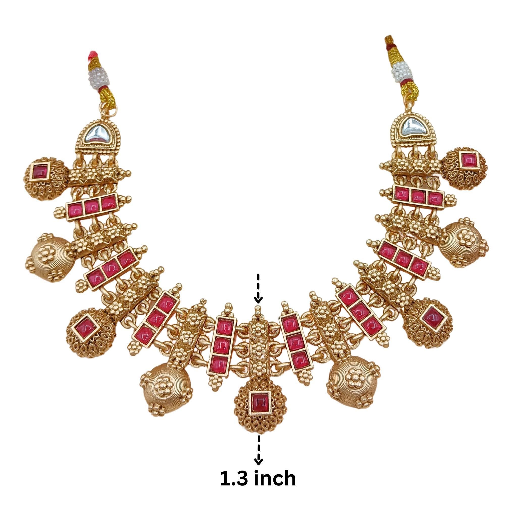 Meenakari Rajwadi Necklace | Antique Gold Bridal Jewelry Collection