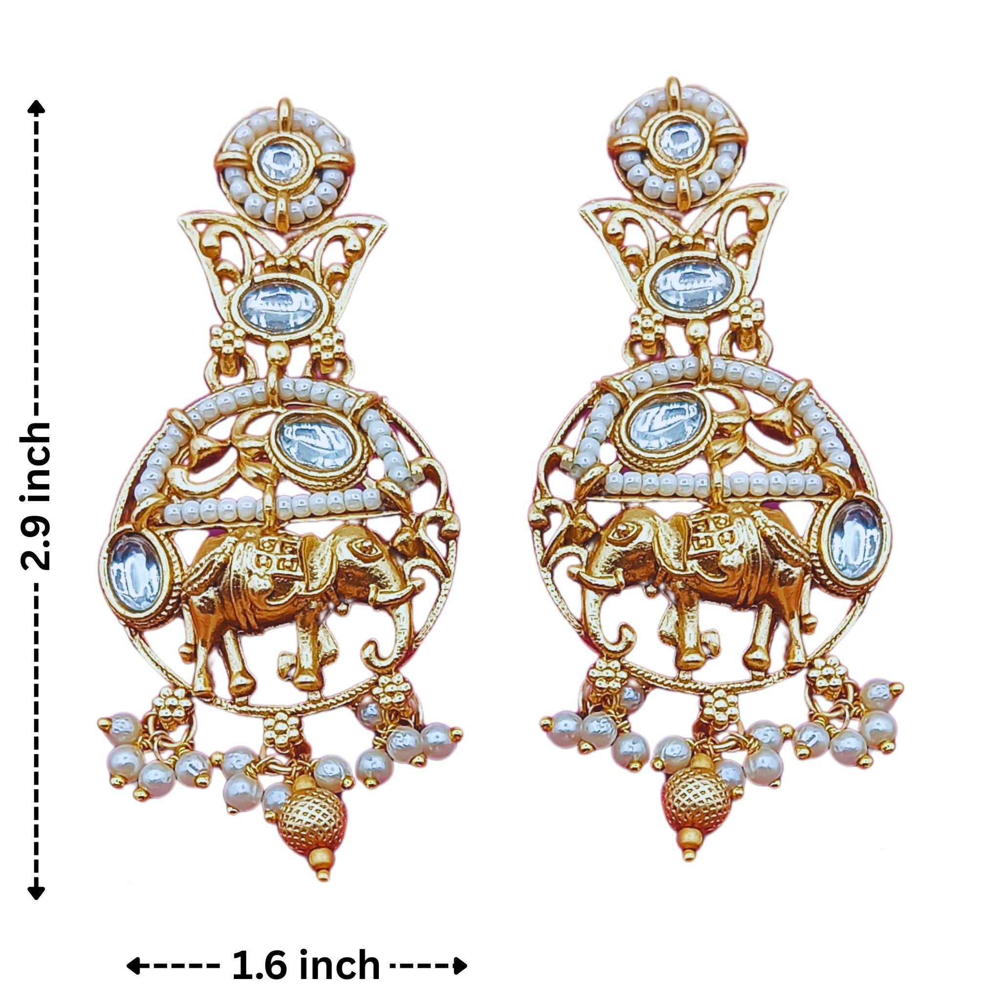 Rajputi Elephant Necklace Set: Rajwadi Indian Wedding Jewelry