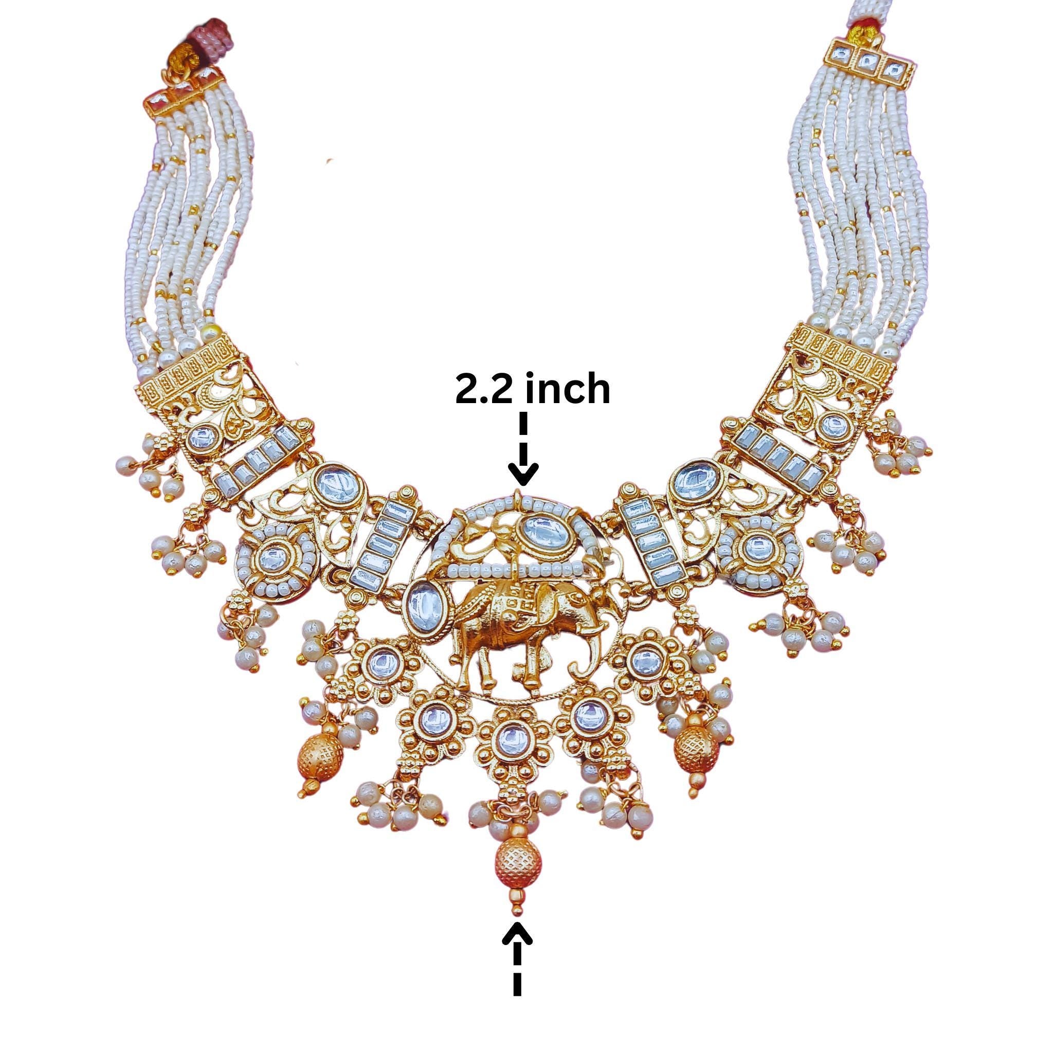 Rajputi Elephant Necklace Set: Rajwadi Indian Wedding Jewelry