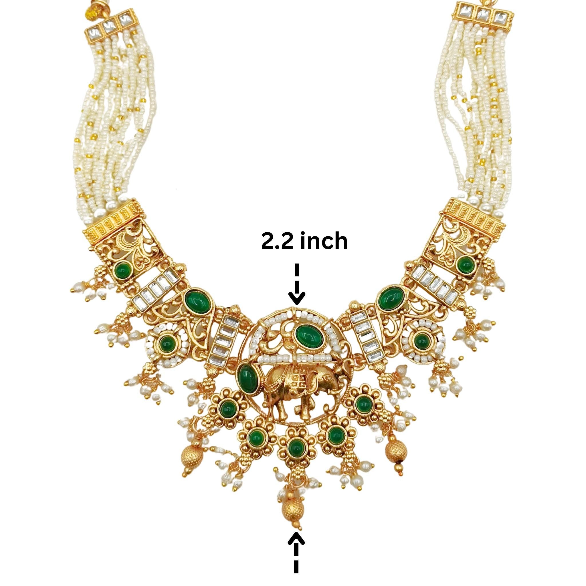 Rajputi Elephant Necklace Set: Rajwadi Indian Wedding Jewelry