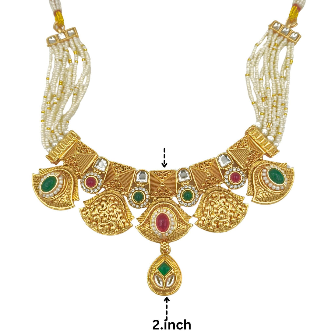 Meenakari Enamel Choker Necklace Set: Rajputi Indian Jewelry