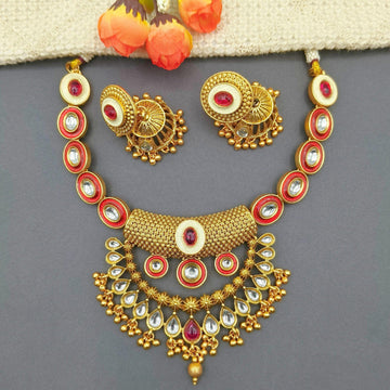 Rajputi Kundan Choker Necklace Set: Indian Bridal Jewelry