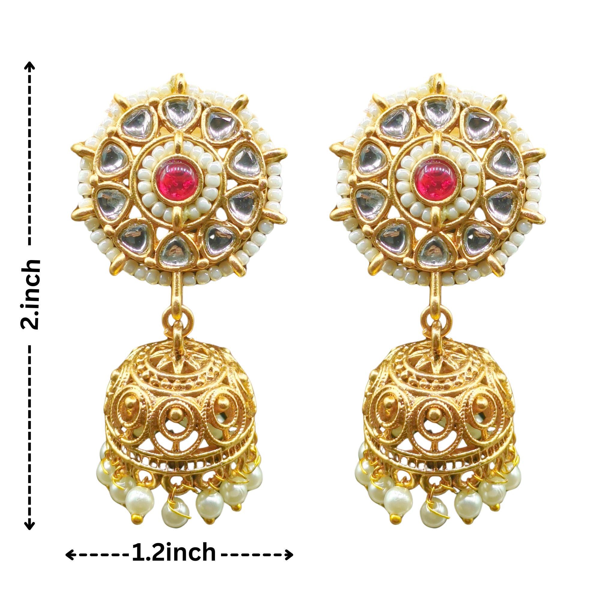 Kundan Choker Necklace Set: Rajputi Bridal Jewelry, Jodha Red