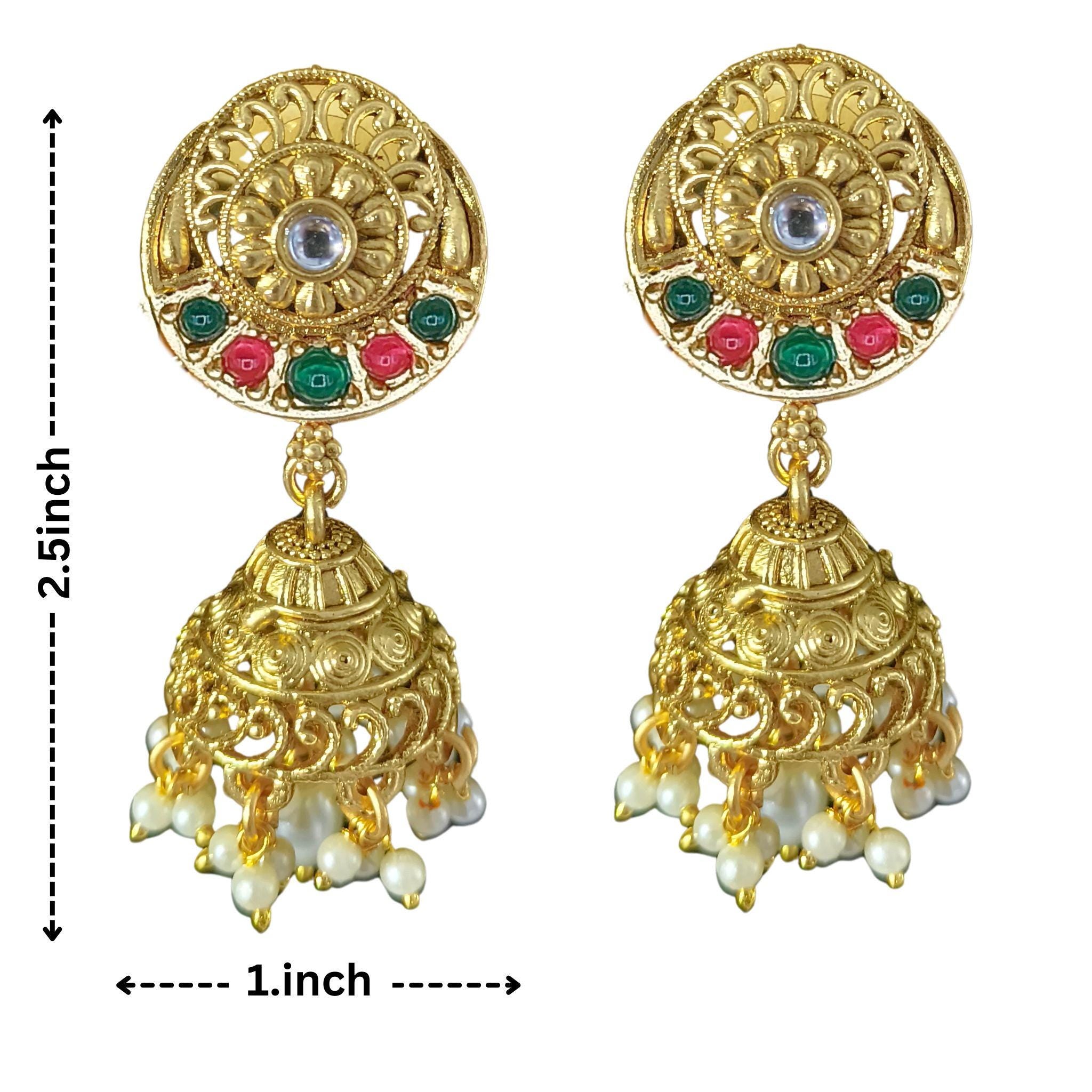 Rajputi Pearl Choker Necklace Set: Indian Bridal Jewelry
