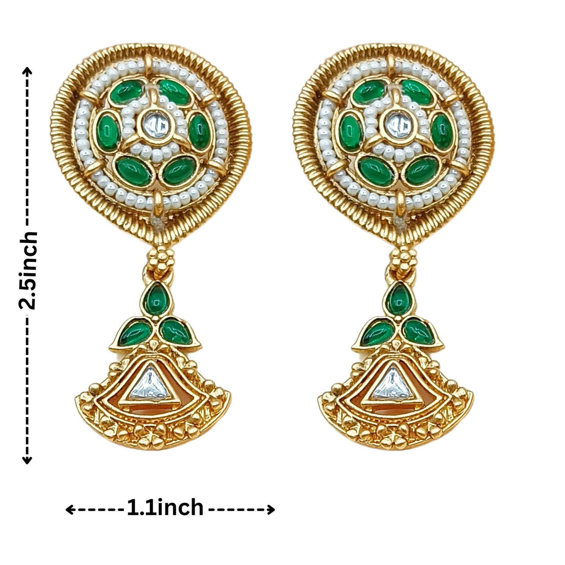Kundan Meenakari Choker Set: Rajputi Indian Jewelry in Saag Green