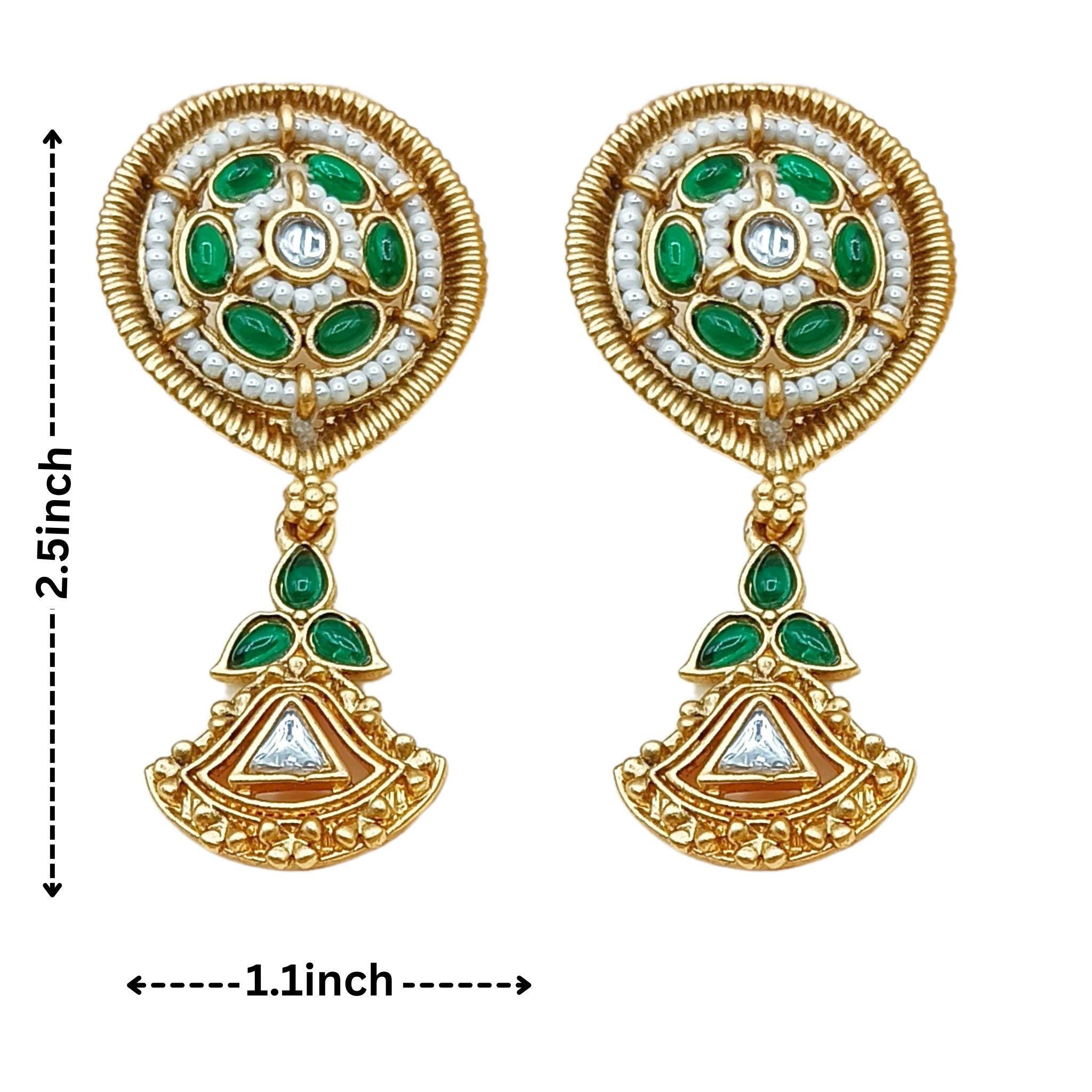 Kundan Meenakari Choker Set: Rajputi Indian Jewelry in Saag Green