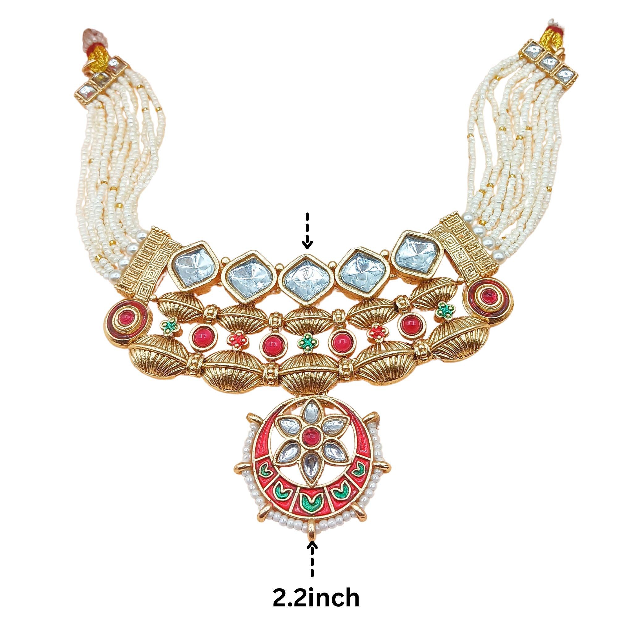 Rajputi Meena Jewelry Set: Traditional Indian Necklace & Earrings