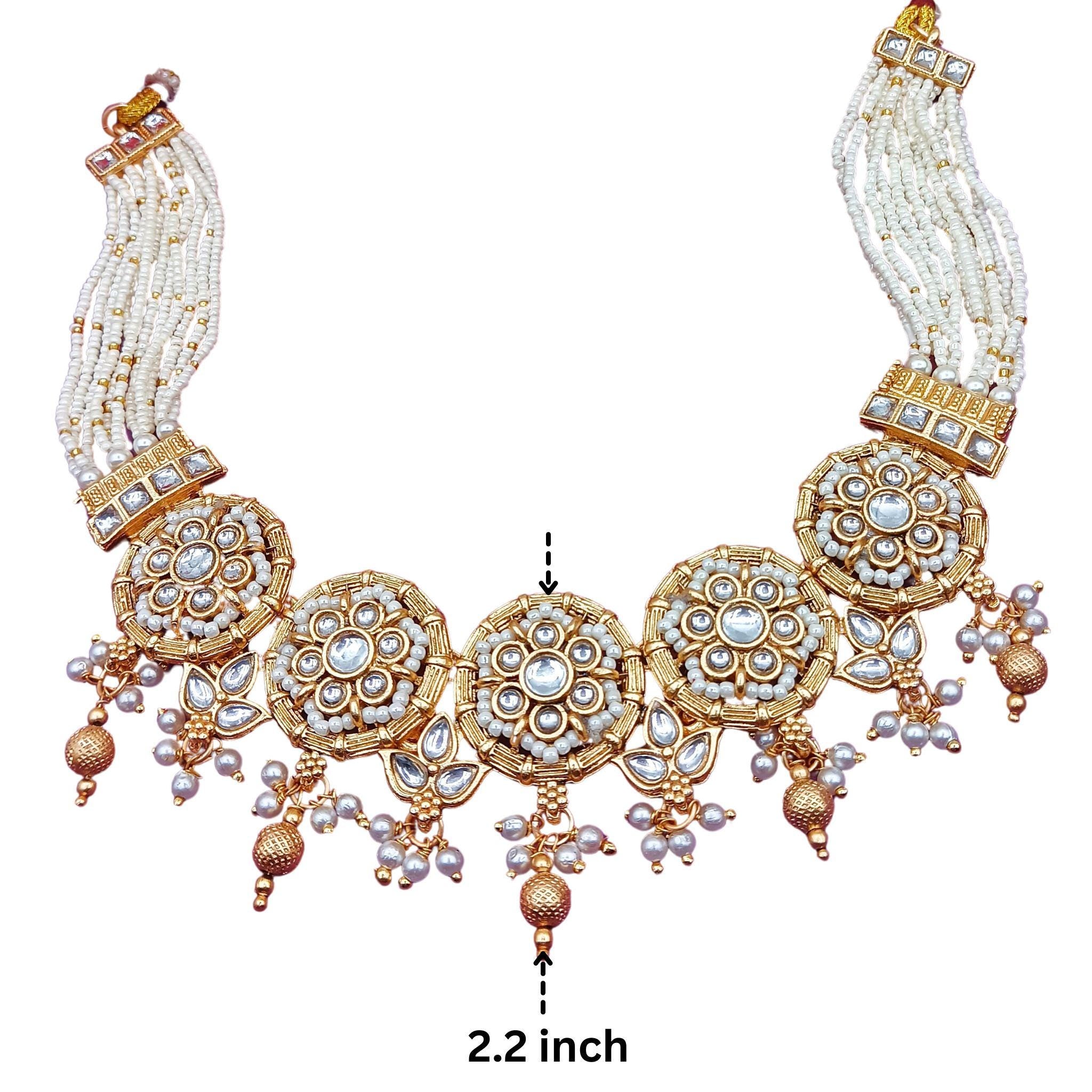 Kundan Choker Necklace Set: Rajputi Indian Bridal Jewelry
