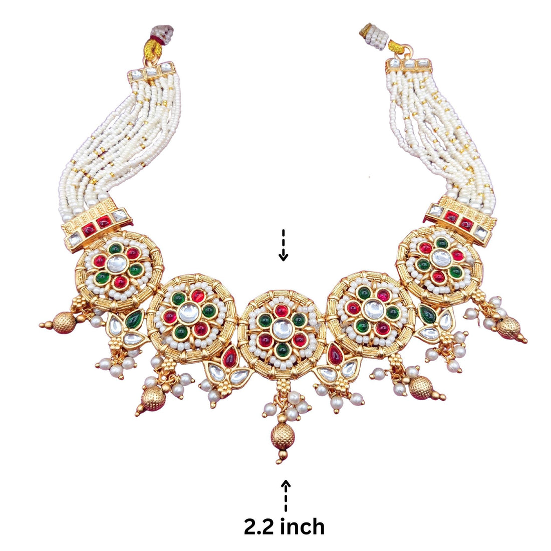 Kundan Choker Necklace Set: Rajwadi Rajputi Indian Bridal Jewelry