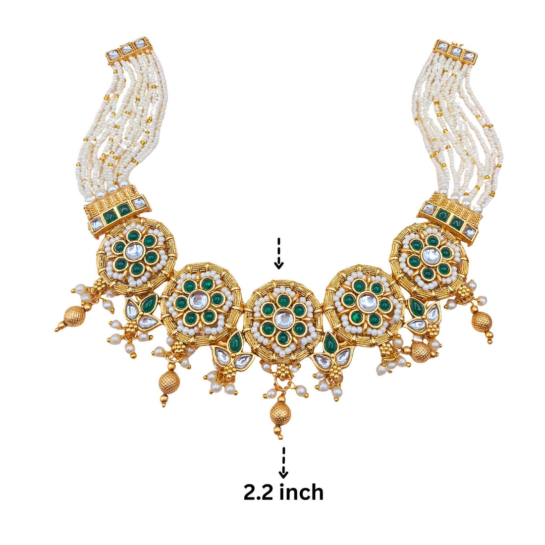 Kundan Choker Necklace Set: Rajwadi Rajputi Bridal Jewelry