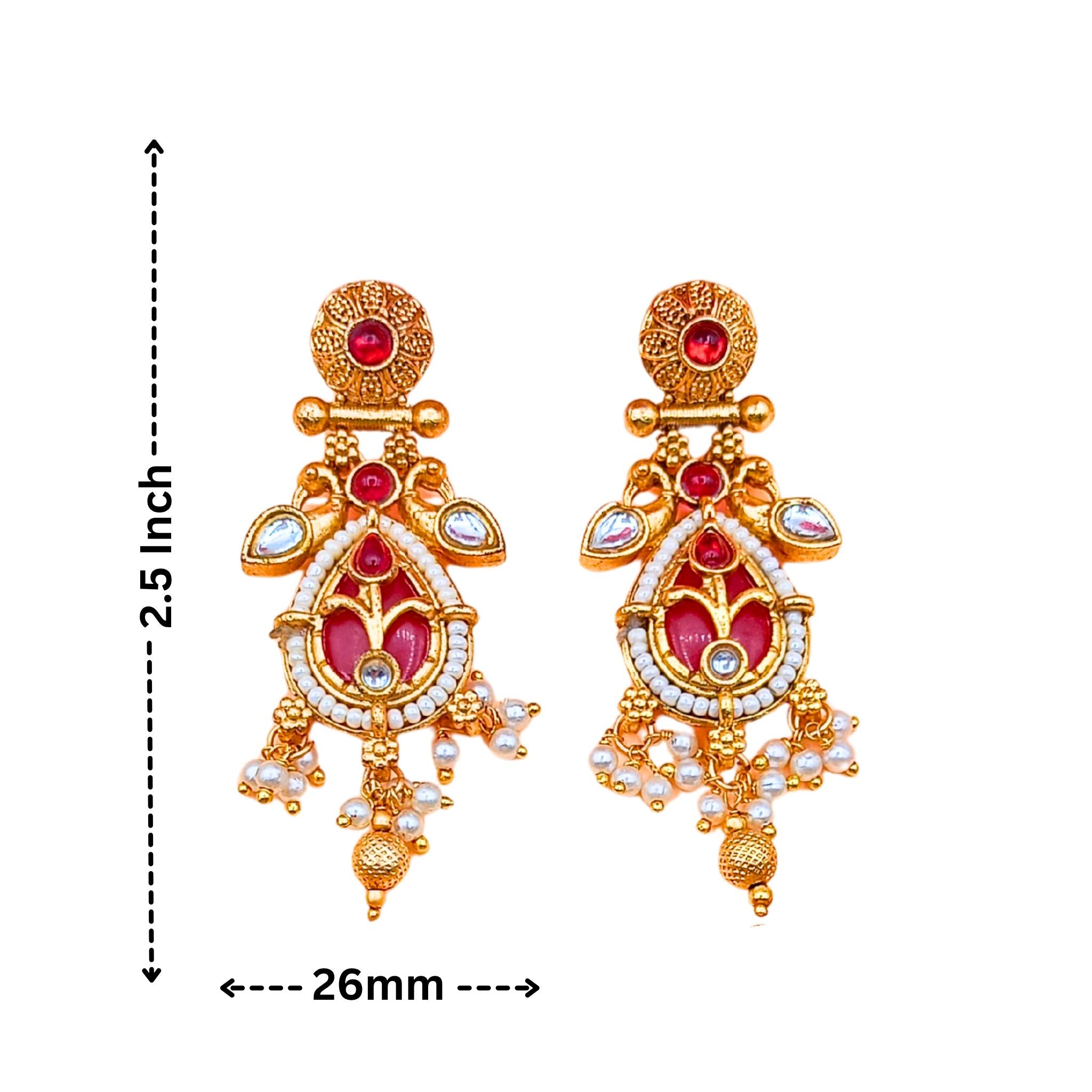 Tanisha Meenakari Necklace | Antique Gold Choker & Earrings