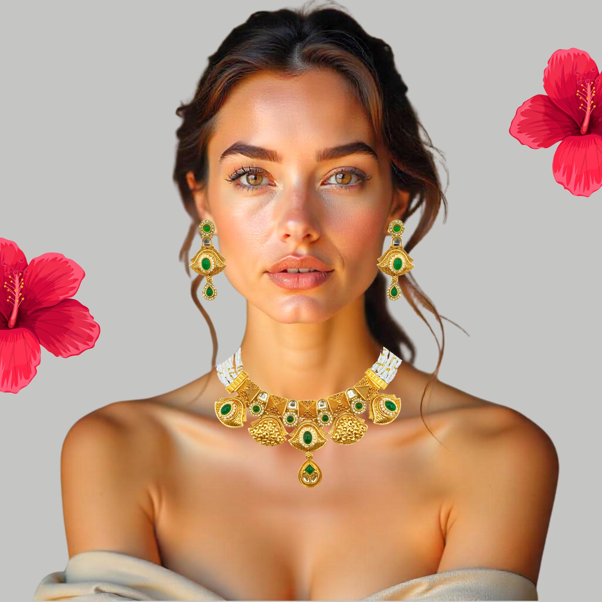 Meenakari Choker Necklace | Rajputi Enamel Jewelry Collection