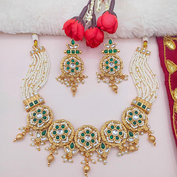 Kundan Choker Necklace Set: Rajwadi Rajputi Bridal Jewelry