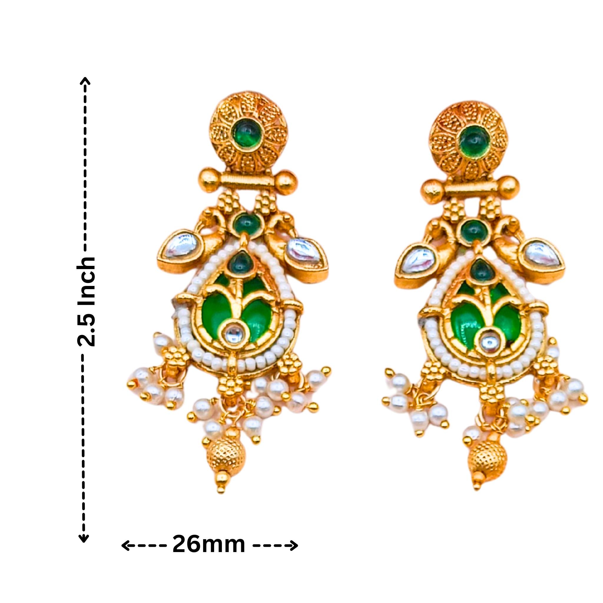 Tanisha Meenakari Necklace | Antique Gold Choker & Earrings