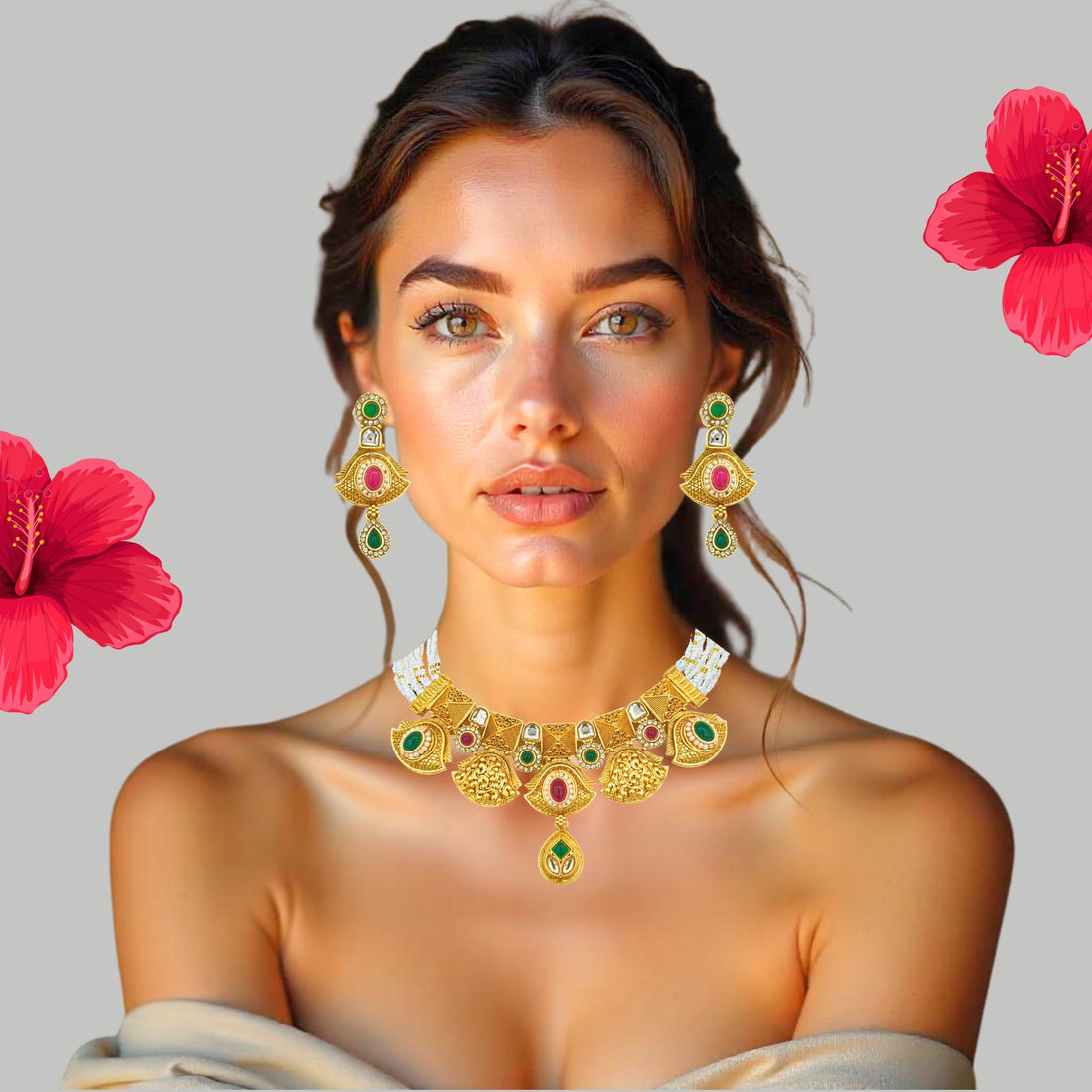 Meenakari Choker Necklace | Rajputi Enamel Jewelry Collection