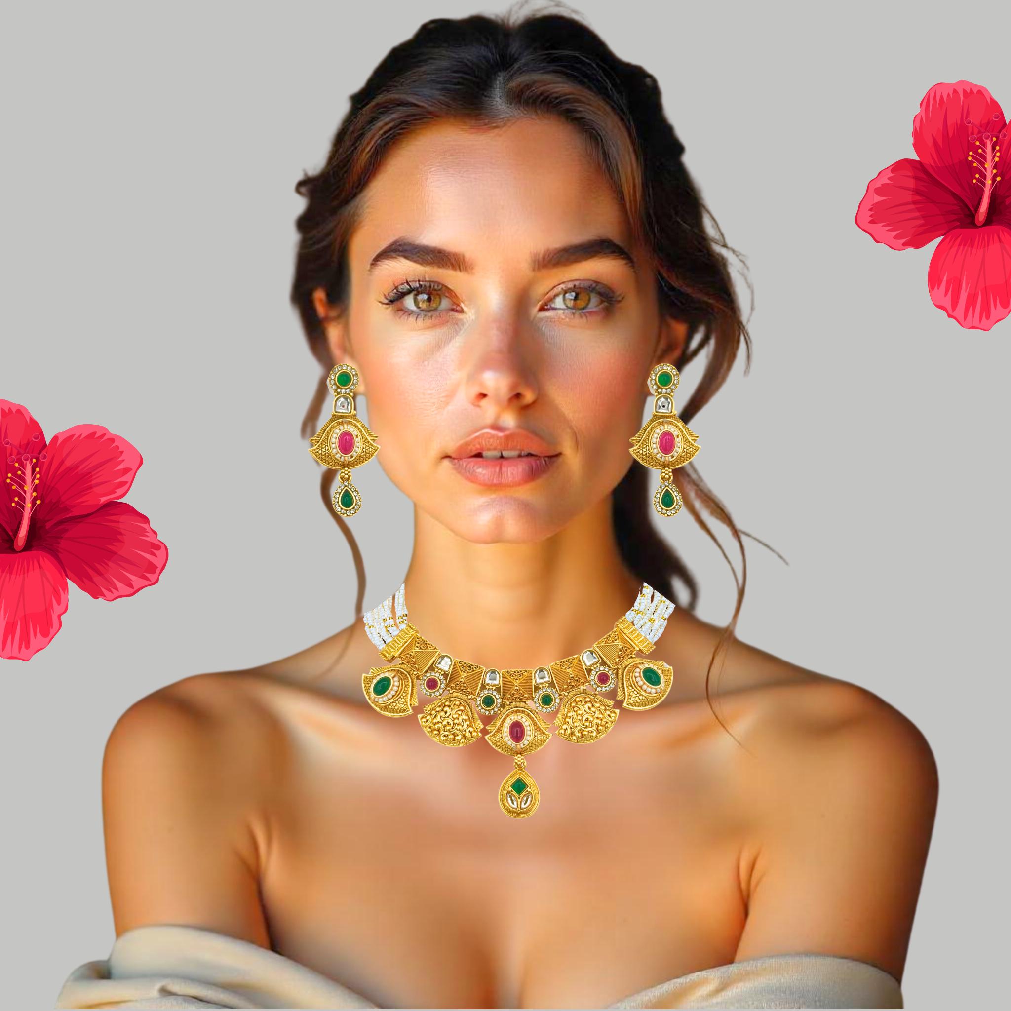 Meenakari Choker Necklace | Rajputi Enamel Jewelry Collection