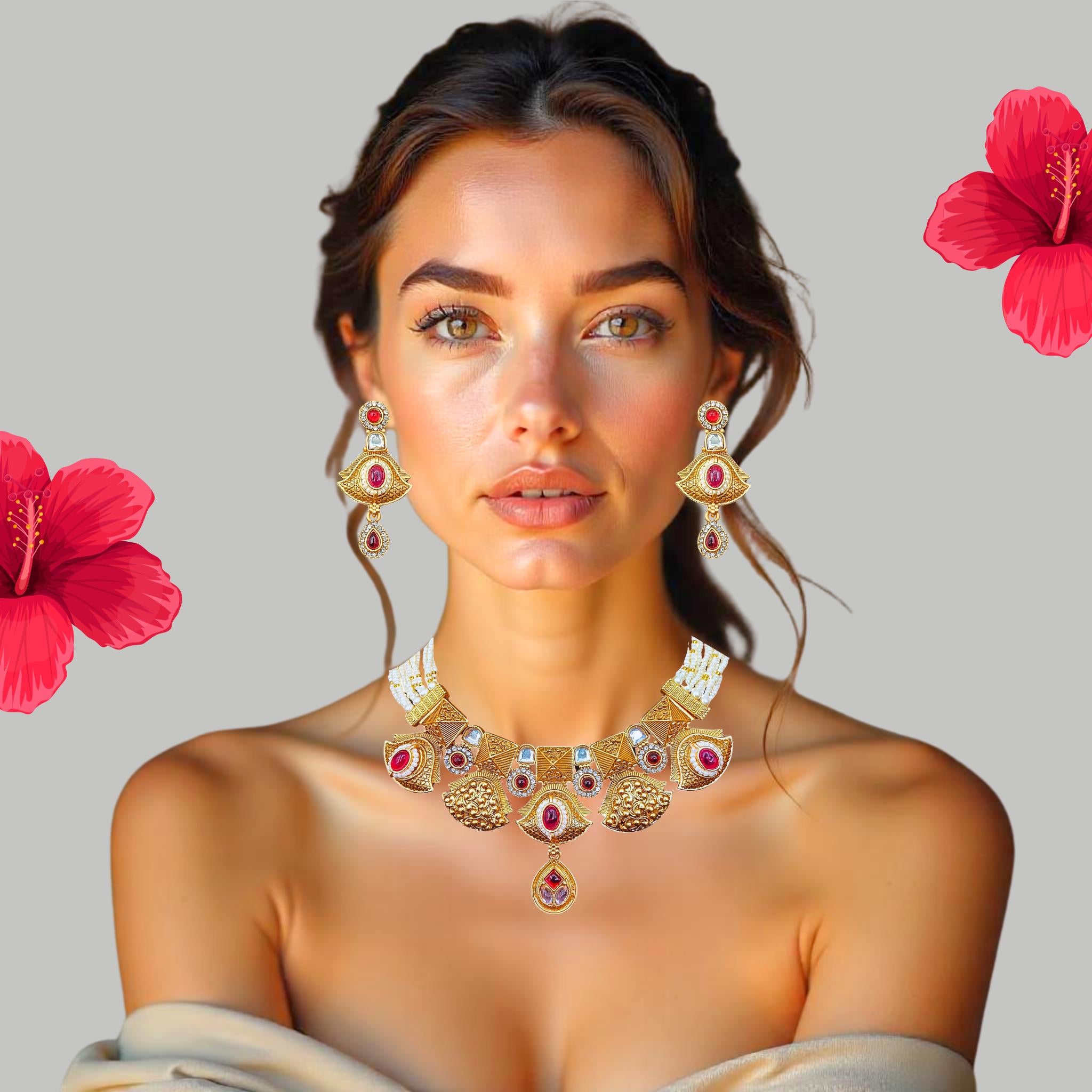 Meenakari Choker Necklace | Rajputi Enamel Jewelry Collection