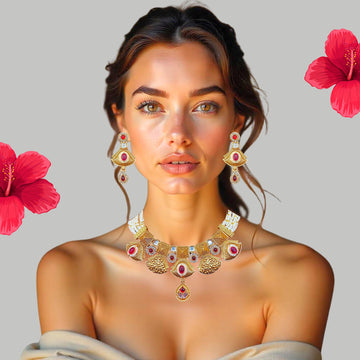 Meenakari Choker Necklace | Rajputi Enamel Jewelry Collection