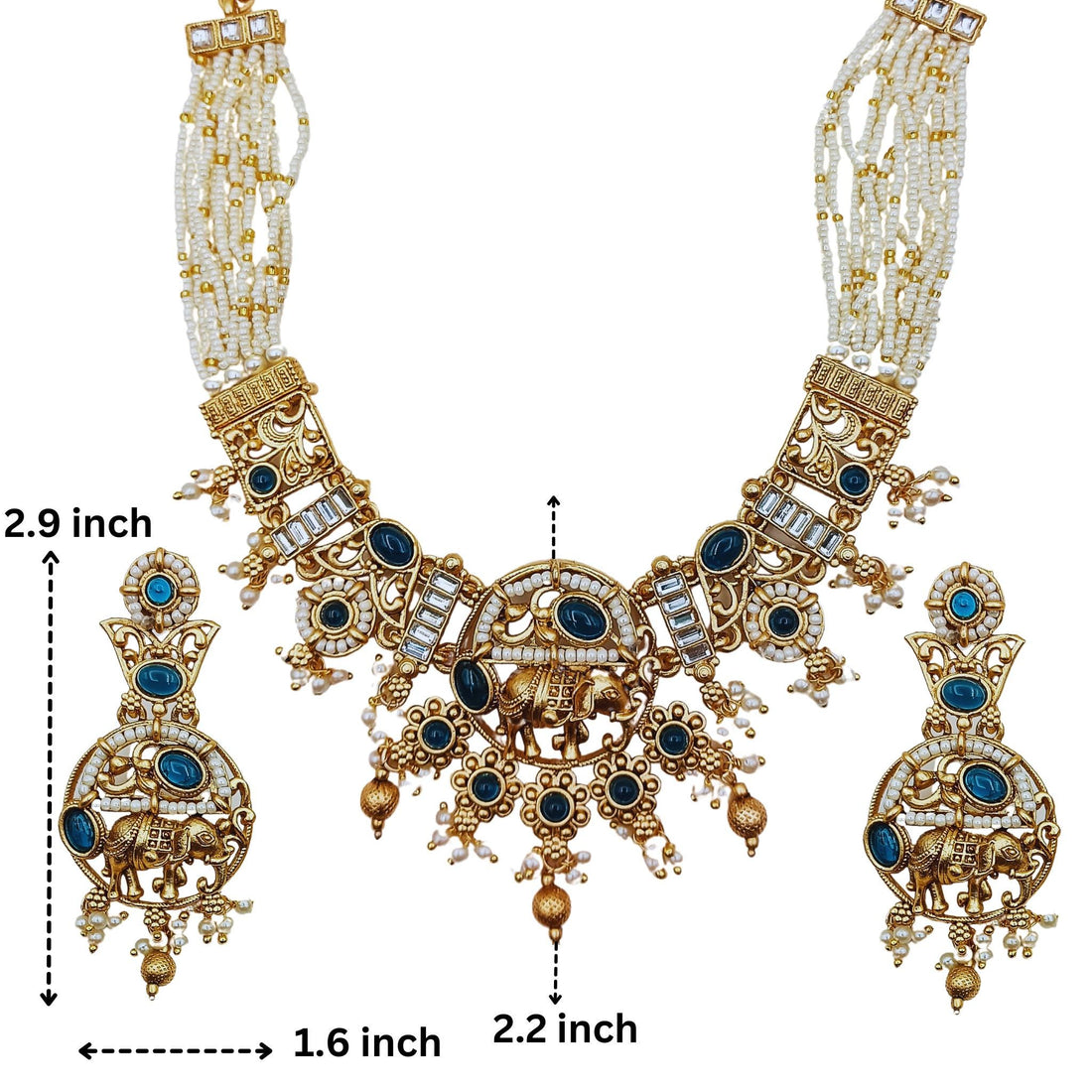 Rajputi Elephant Necklace Set: Rajwadi Indian Wedding Jewelry