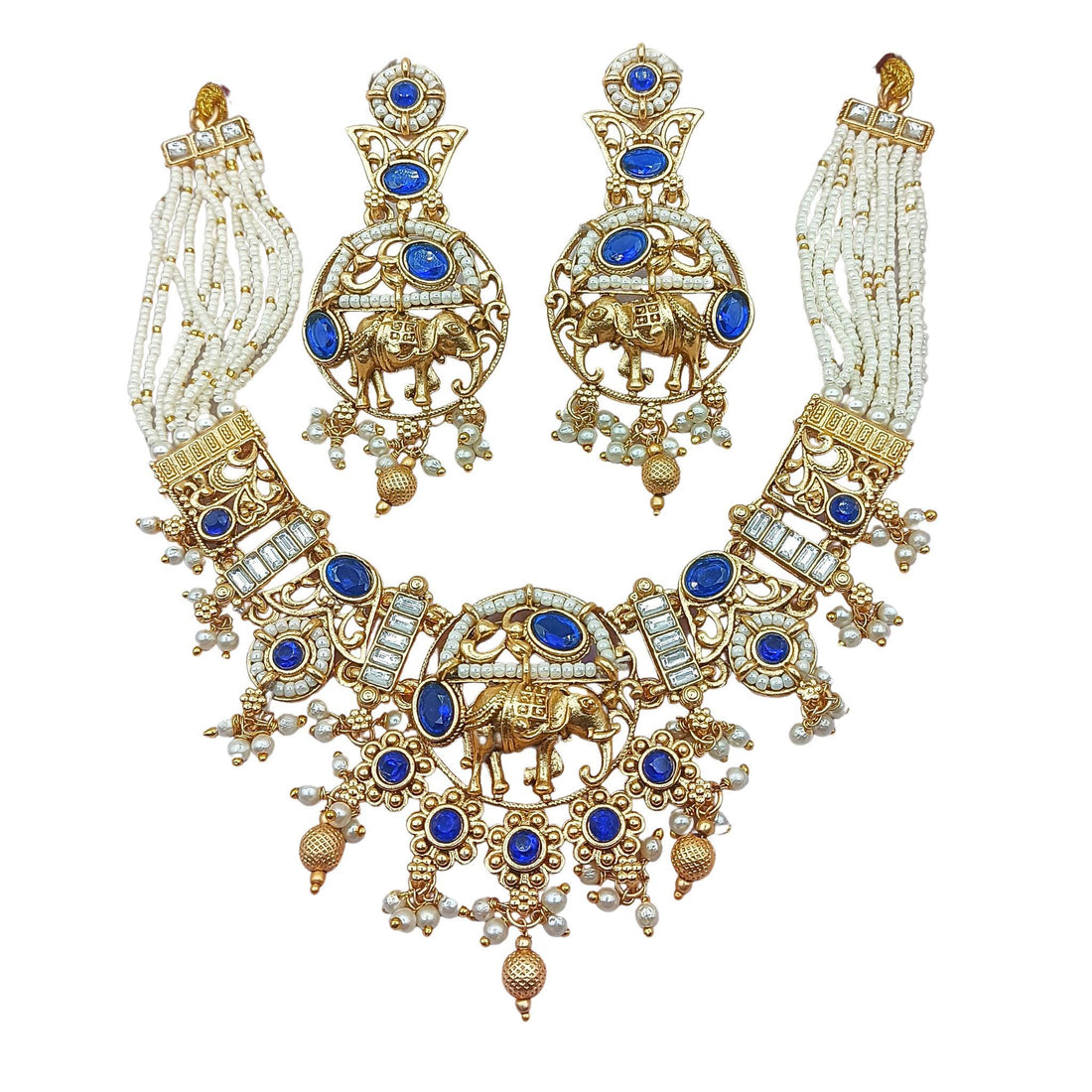 Rajputi Elephant Necklace Set: Rajwadi Indian Wedding Jewelry