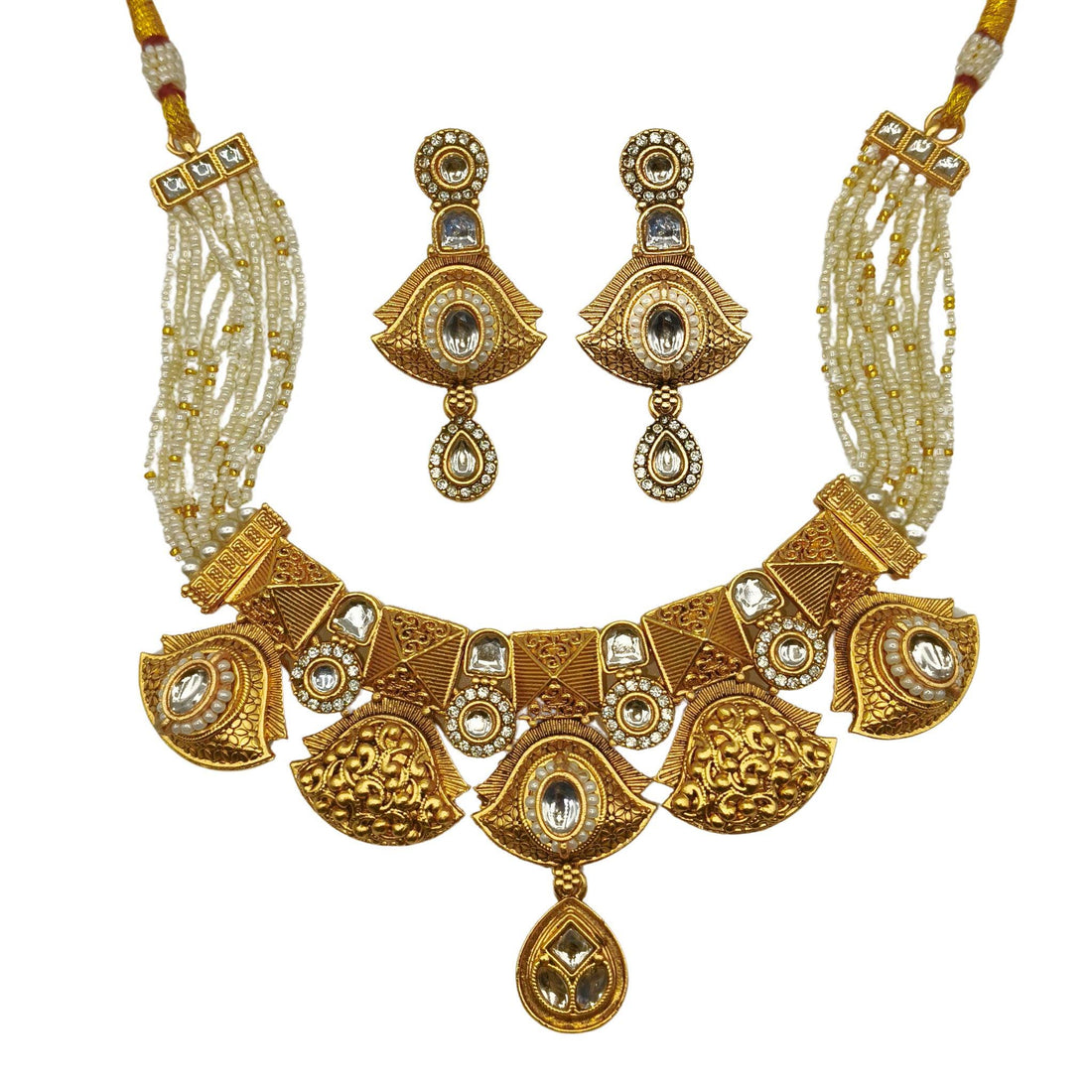 Sitara Silver Meenakari Necklace Set: Rajputi Enamel Choker Earrings