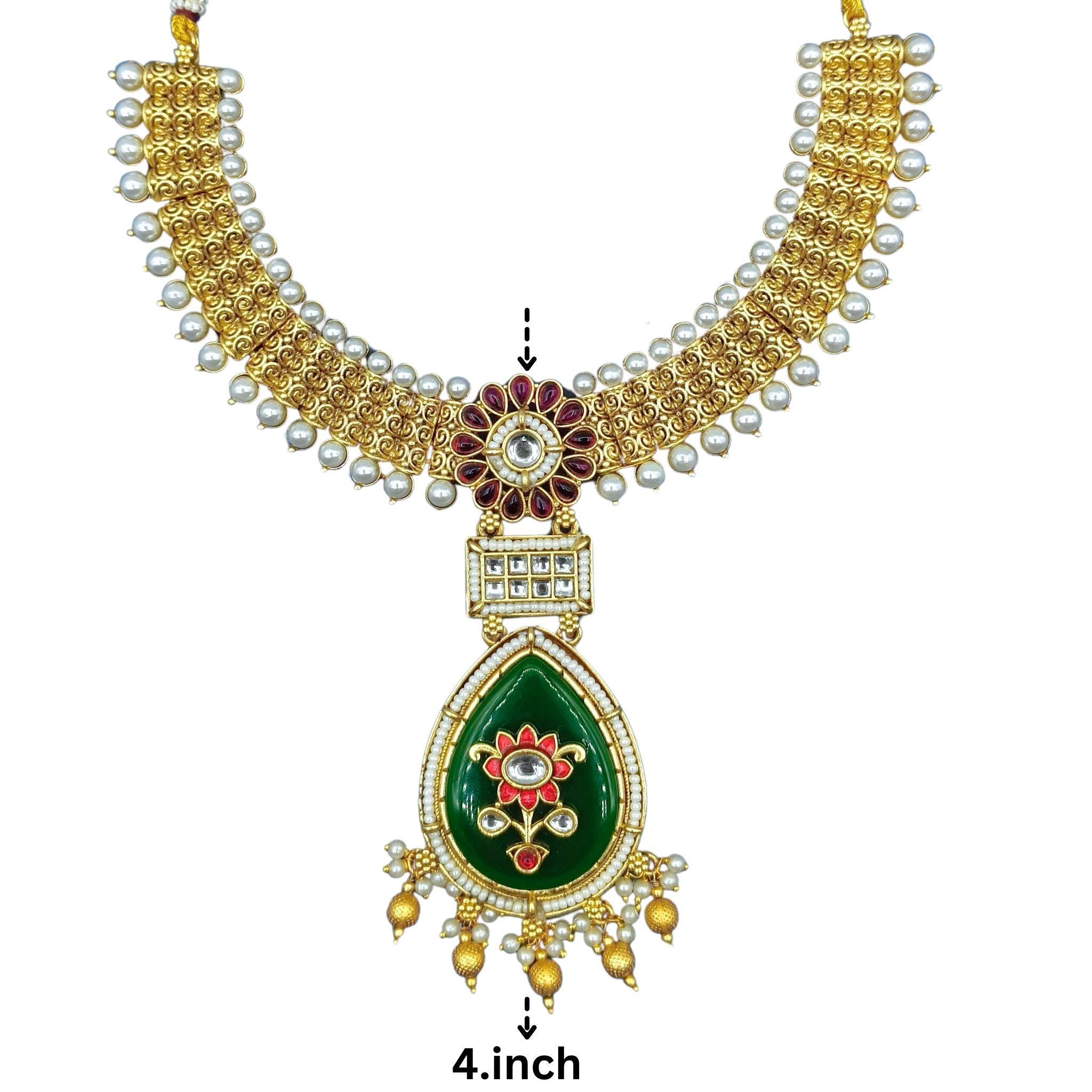 Vijaylaxmi Meenakari Kundan Necklace | Authentic Rajputi Pearl Choker