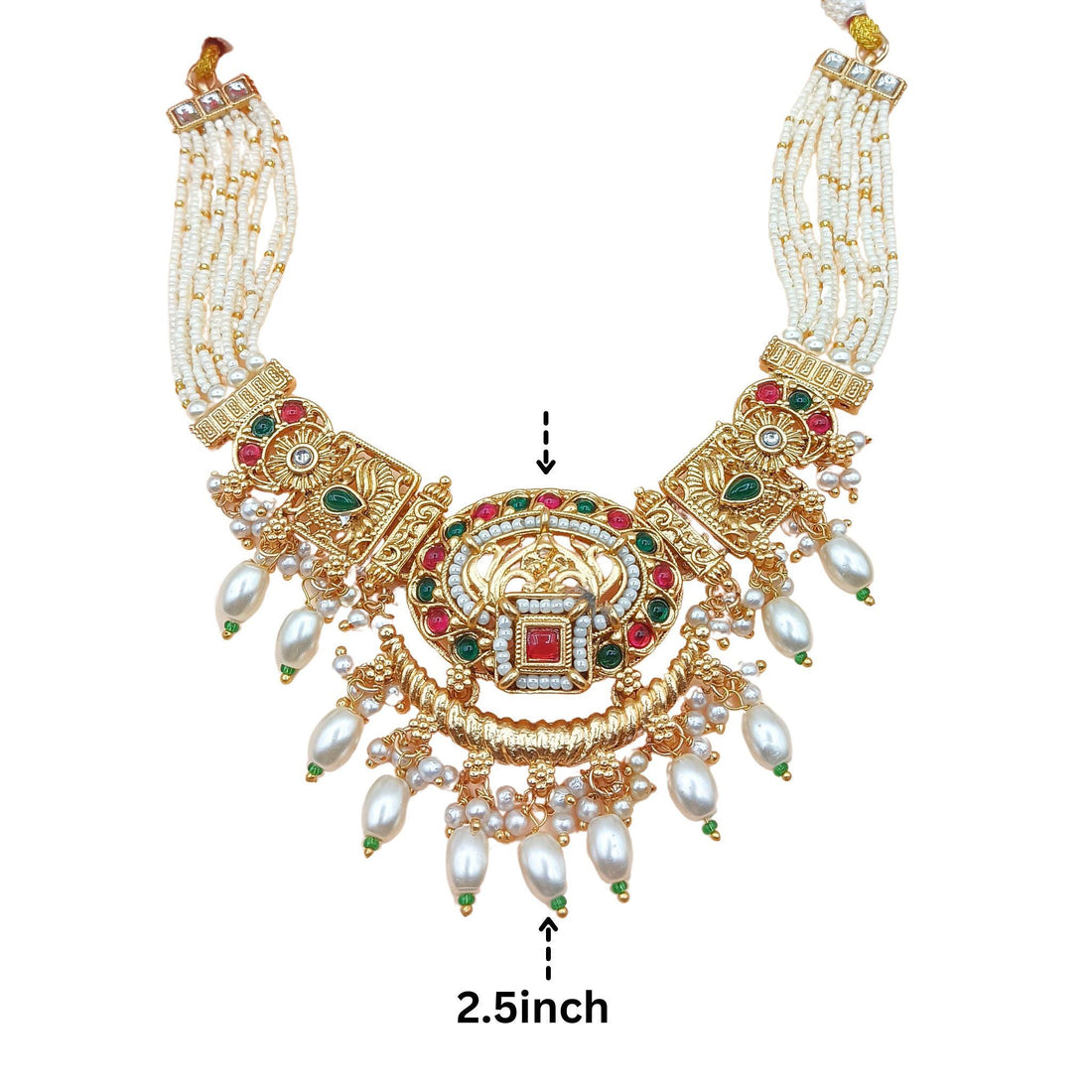 Handcrafted Meenakari Rajwadi Necklace Set: Indian Bridal Jewelry