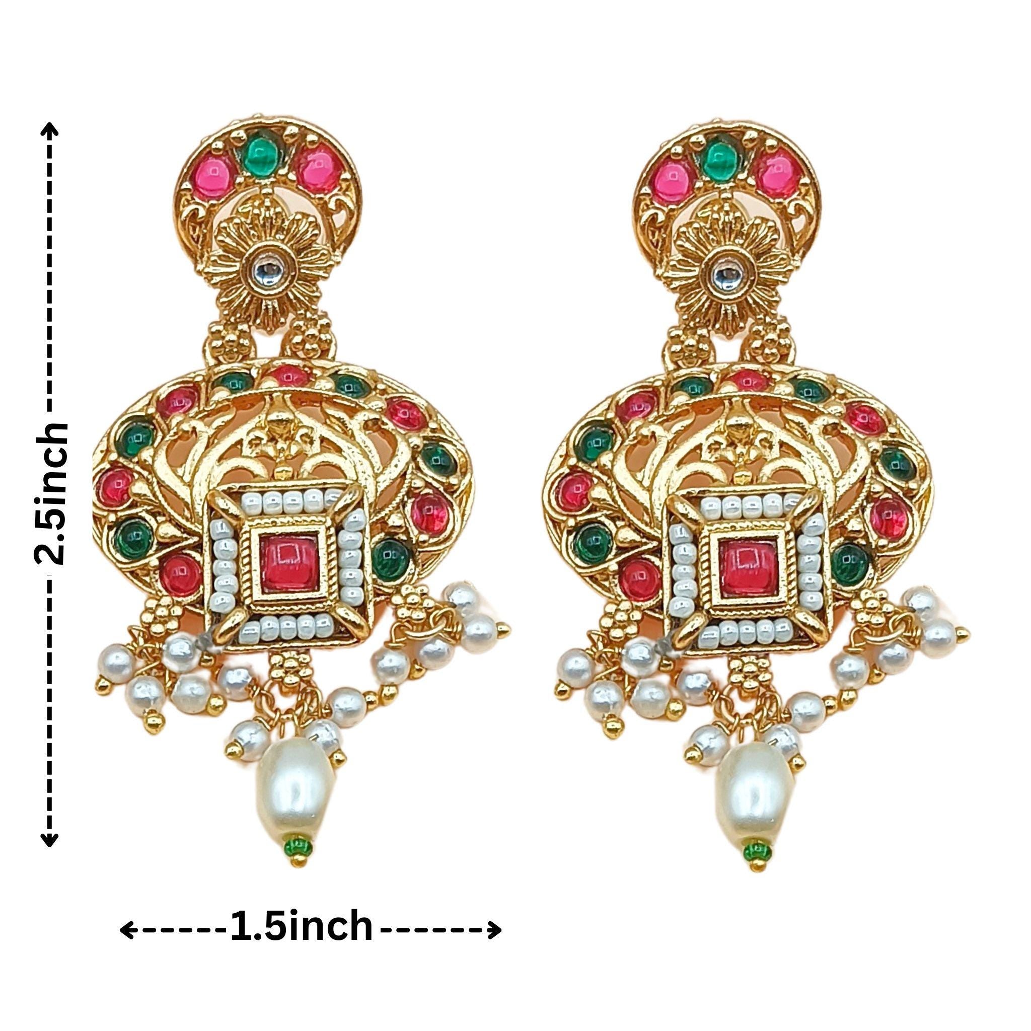 Handcrafted Meenakari Rajwadi Necklace Set: Indian Bridal Jewelry