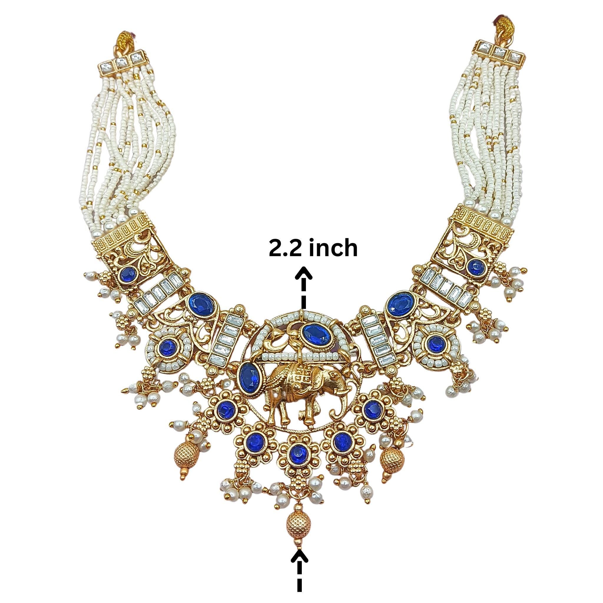 Rajputi Elephant Necklace Set: Rajwadi Indian Wedding Jewelry