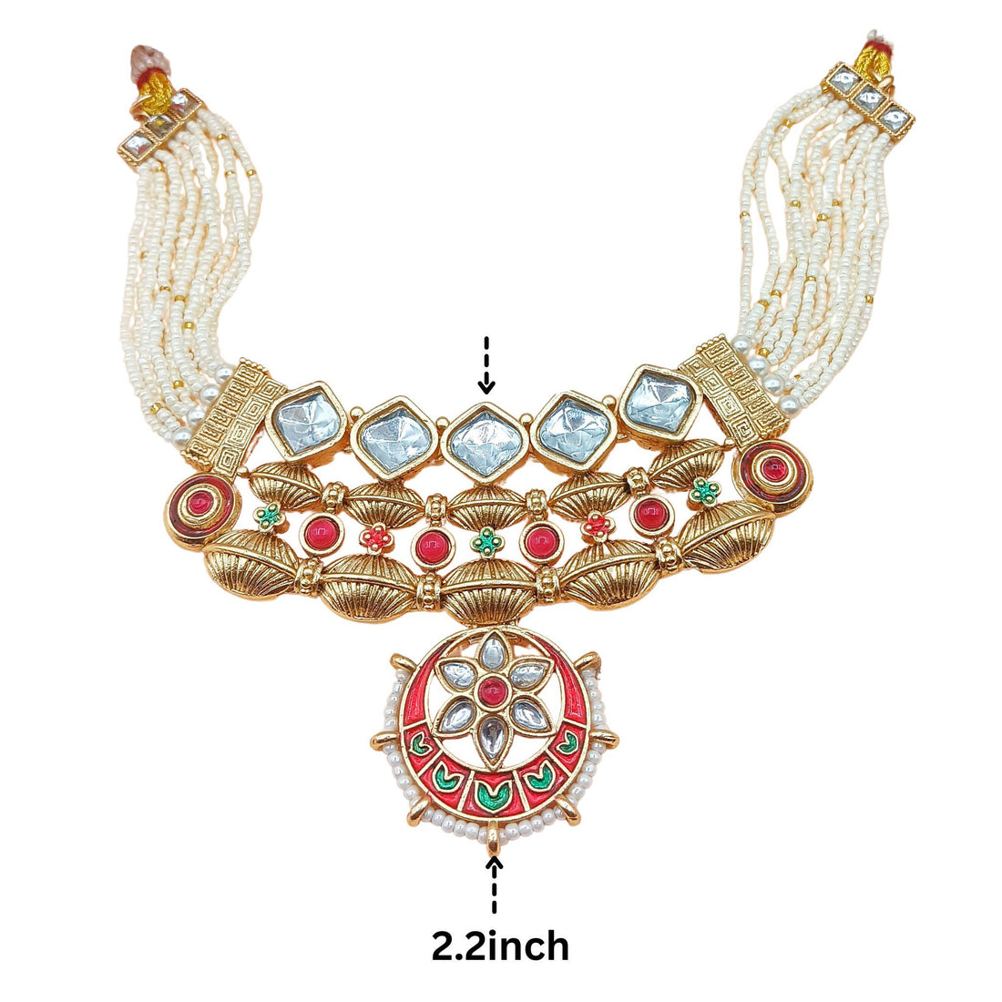 Rajputi Meena Jewelry Set: Traditional Indian Necklace & Earrings