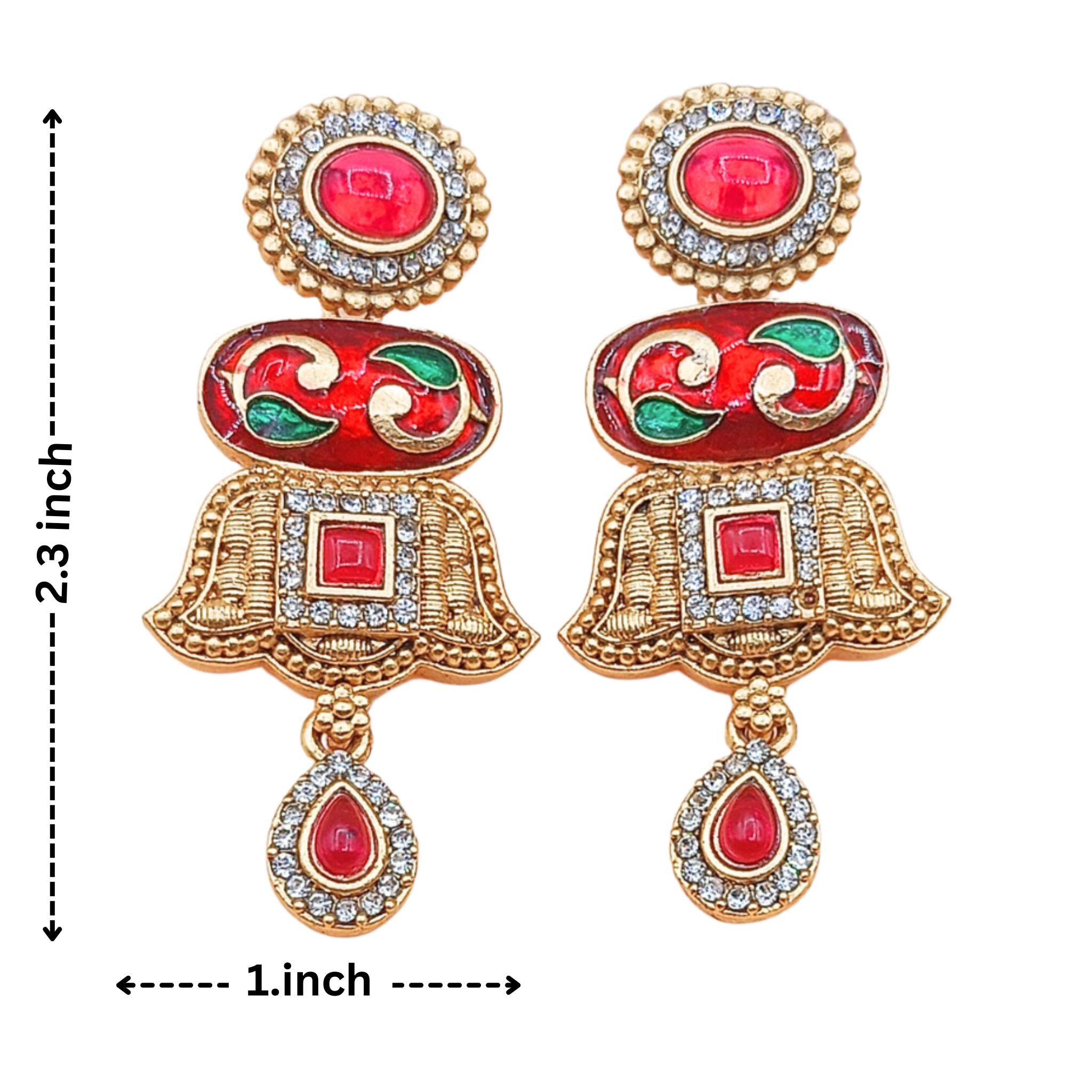 Red Meenakari Pearl Choker | Rajwadi Bridal Collection