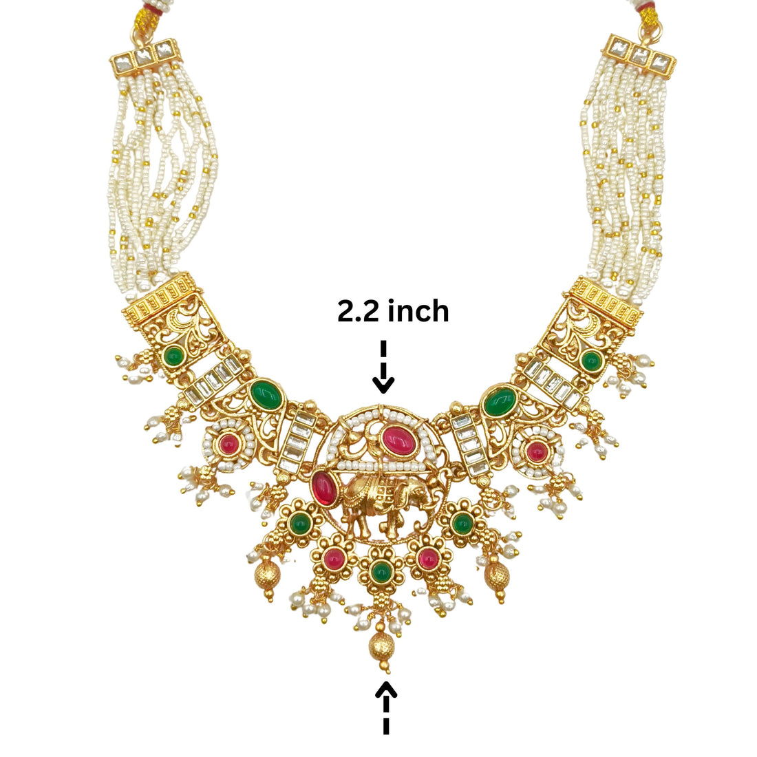 Royal Ethnic Necklace Set Set - Meenakari Multi Copper Indian Sangeet Jewelry - Handcrafted Ethnic Wear